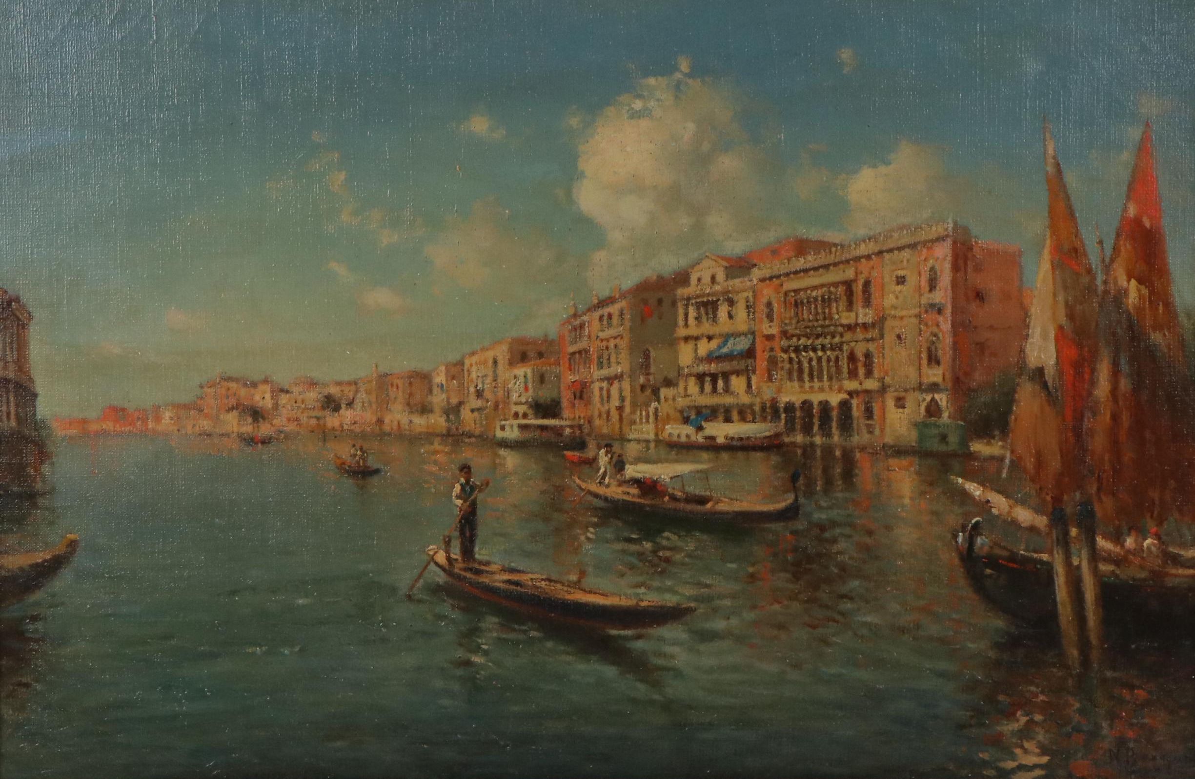 Nicholas Briganti Venetian Grand Canal Oil Painting