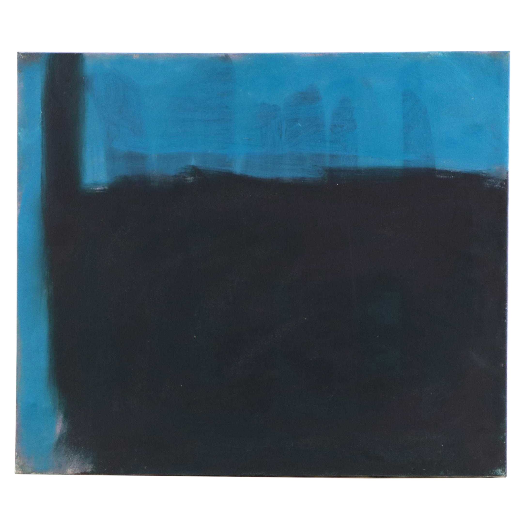 Richard Snyder Abstract Oil Painting with Exhibition Catalog