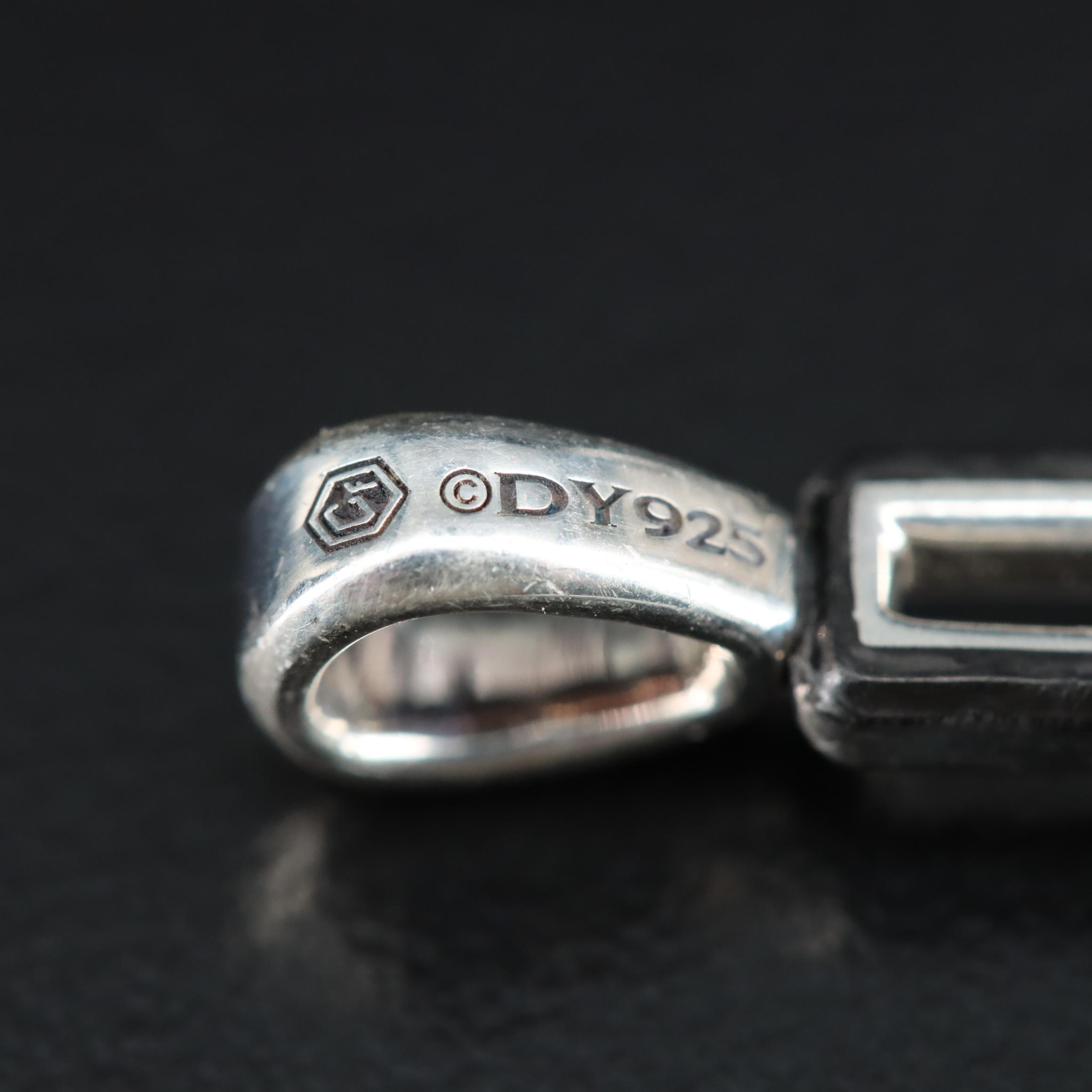 David Yurman Sterling Forged Carbon Cross Pendant