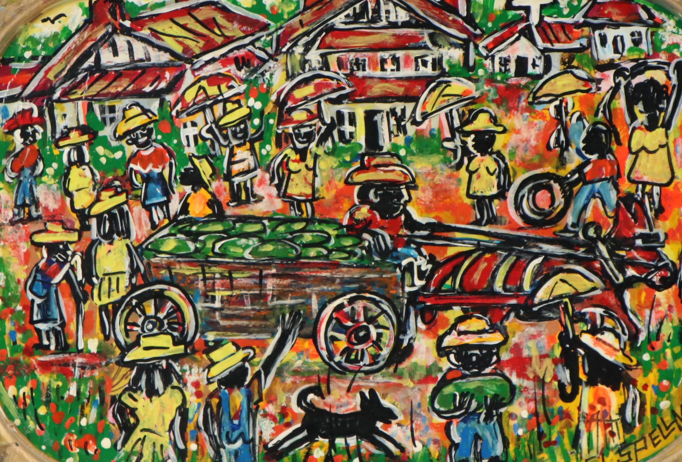 F.L. Doc Spellmon Painted Metal Tray "The Mellon Man!"