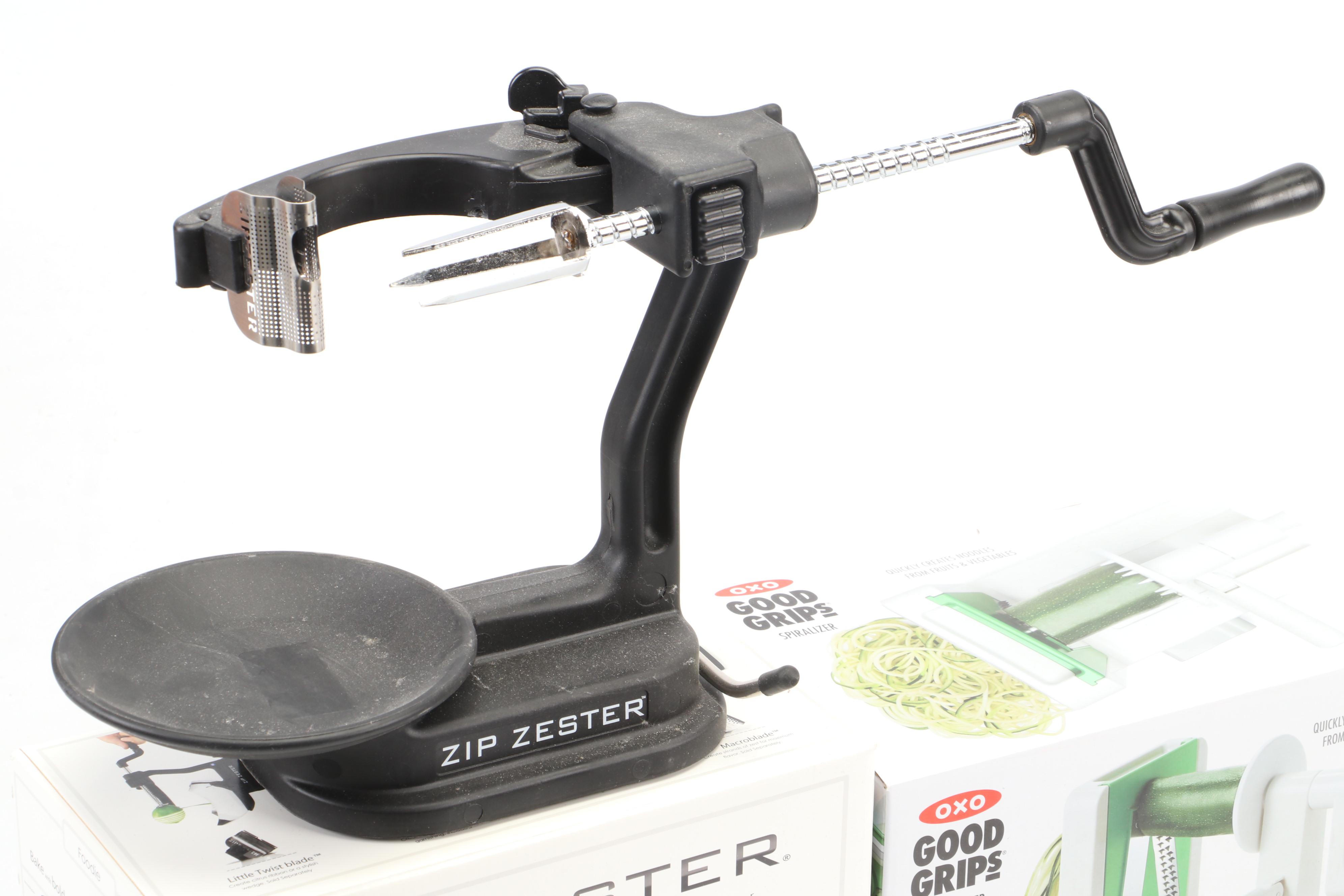 Zip Zester Citrus Zester Cocktail Garnisher and Good Grips Spiralizer