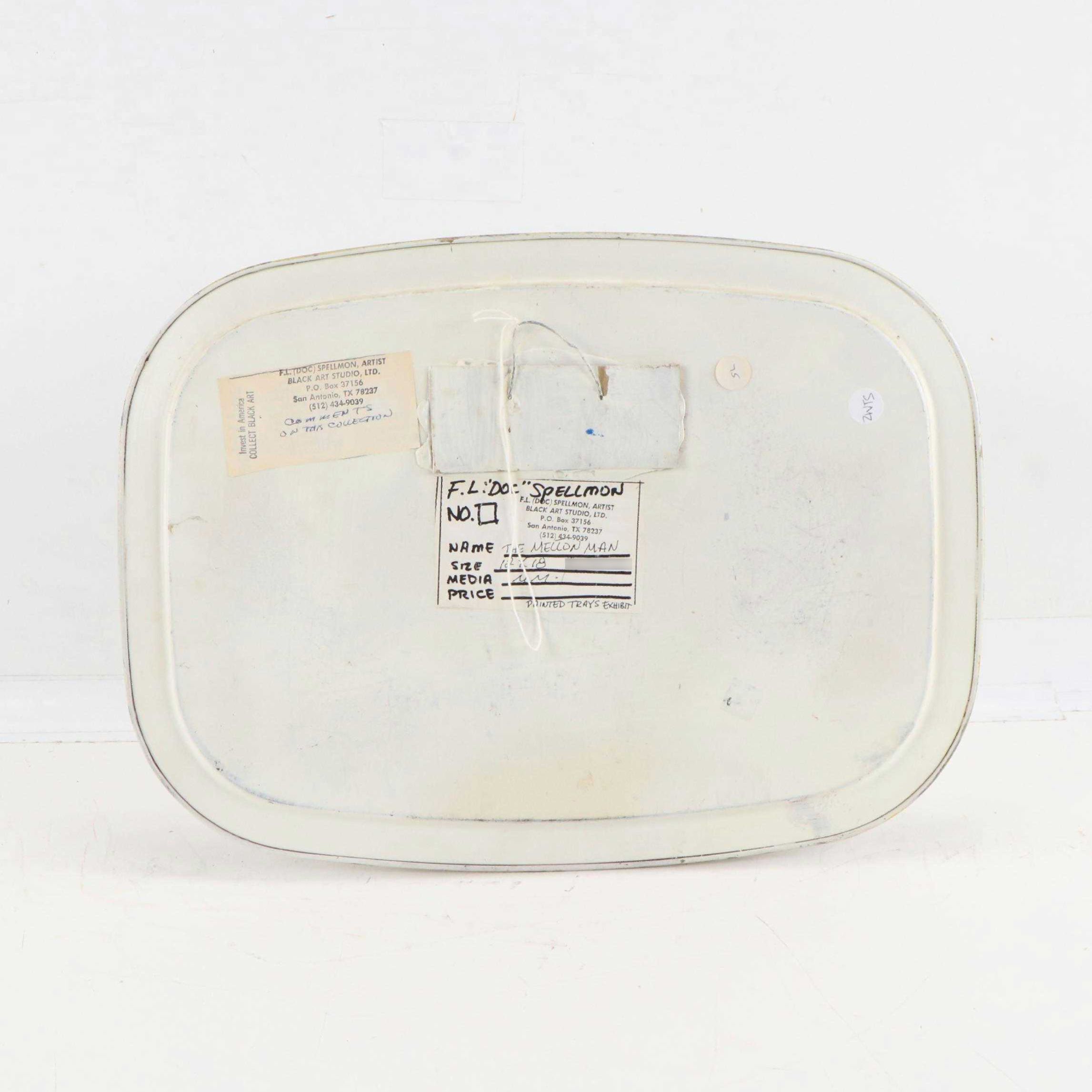 F.L. Doc Spellmon Painted Metal Tray "The Mellon Man!"
