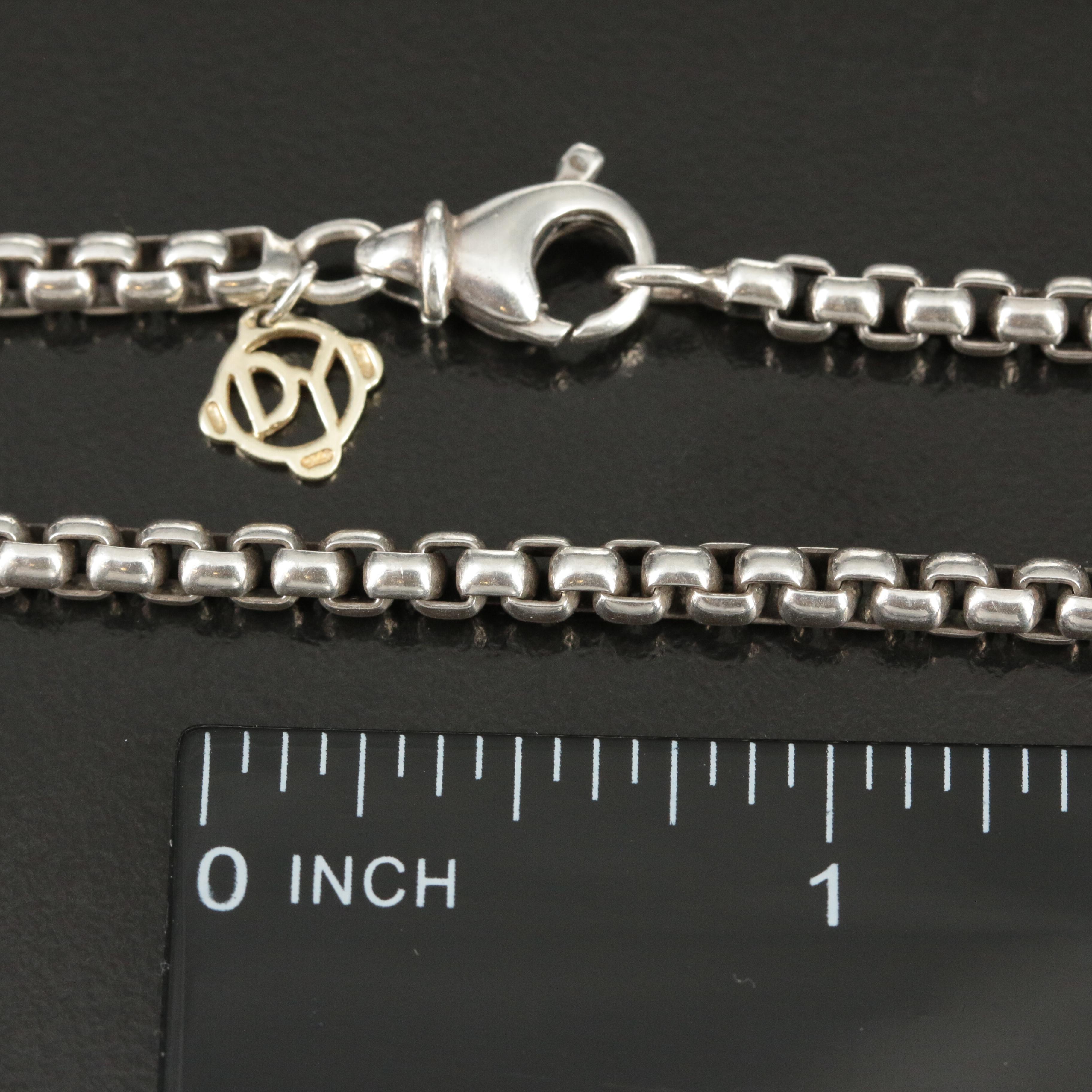 David Yurman Sterling Box Chain with 14K Accent