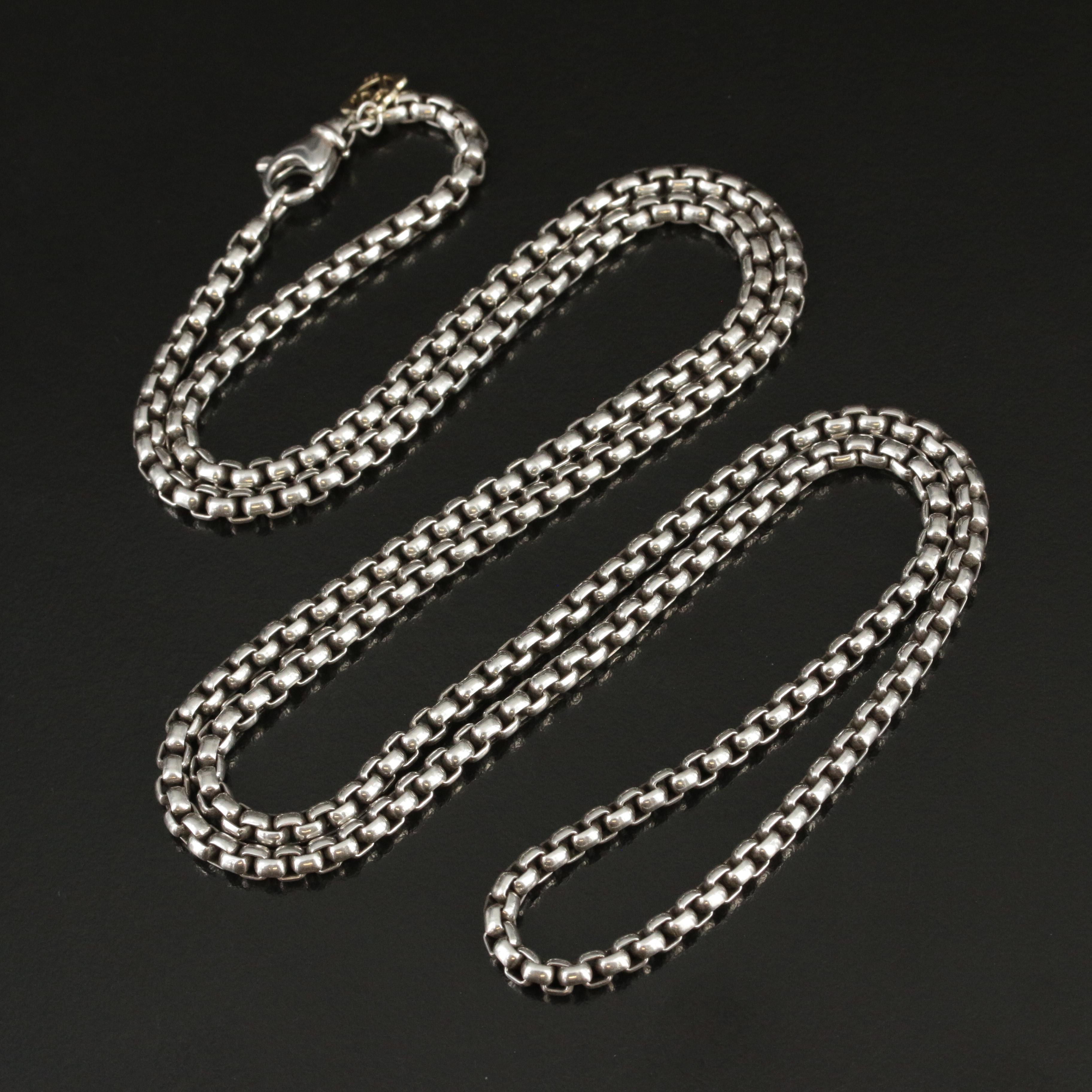 David Yurman Sterling Box Chain with 14K Accent