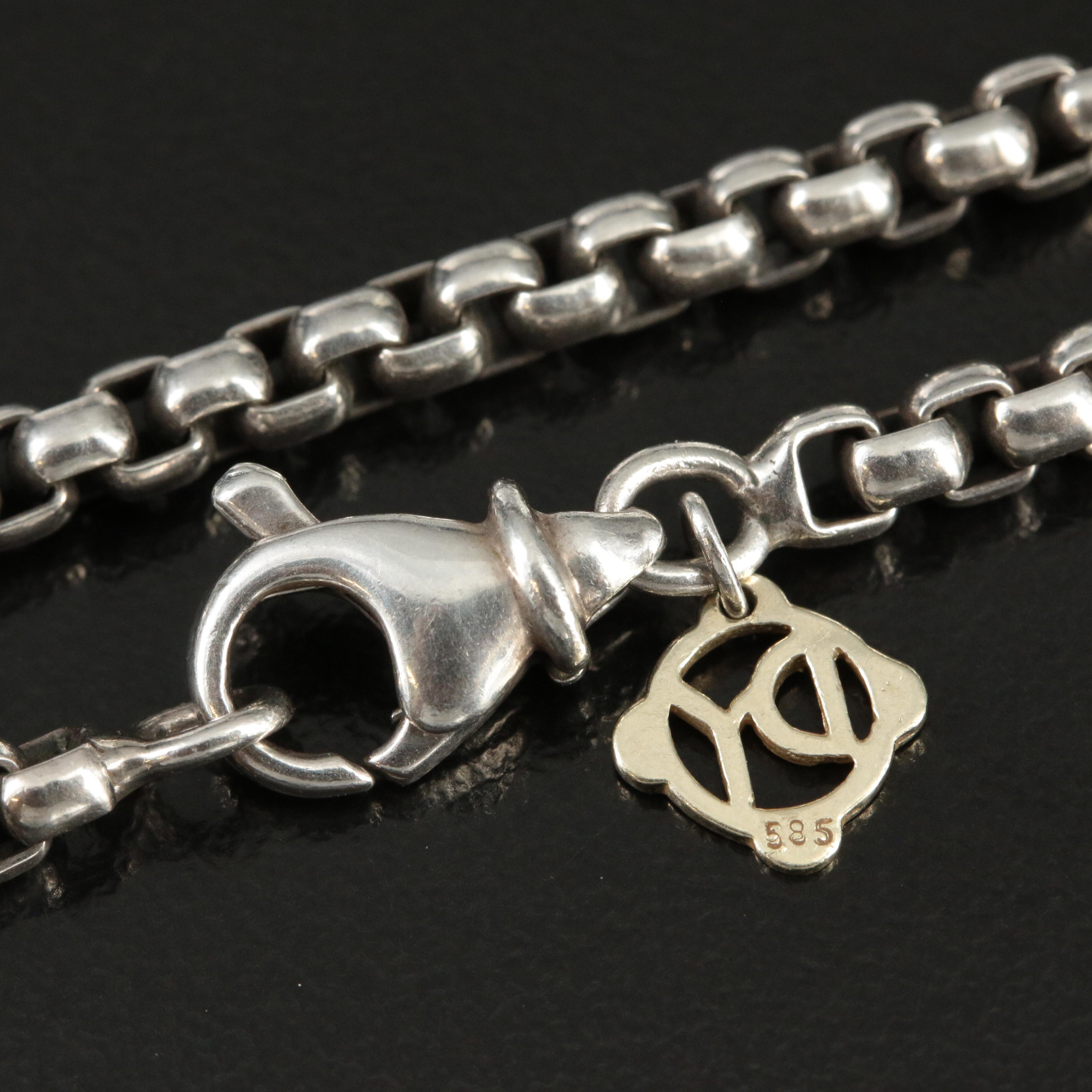 David Yurman Sterling Box Chain with 14K Accent