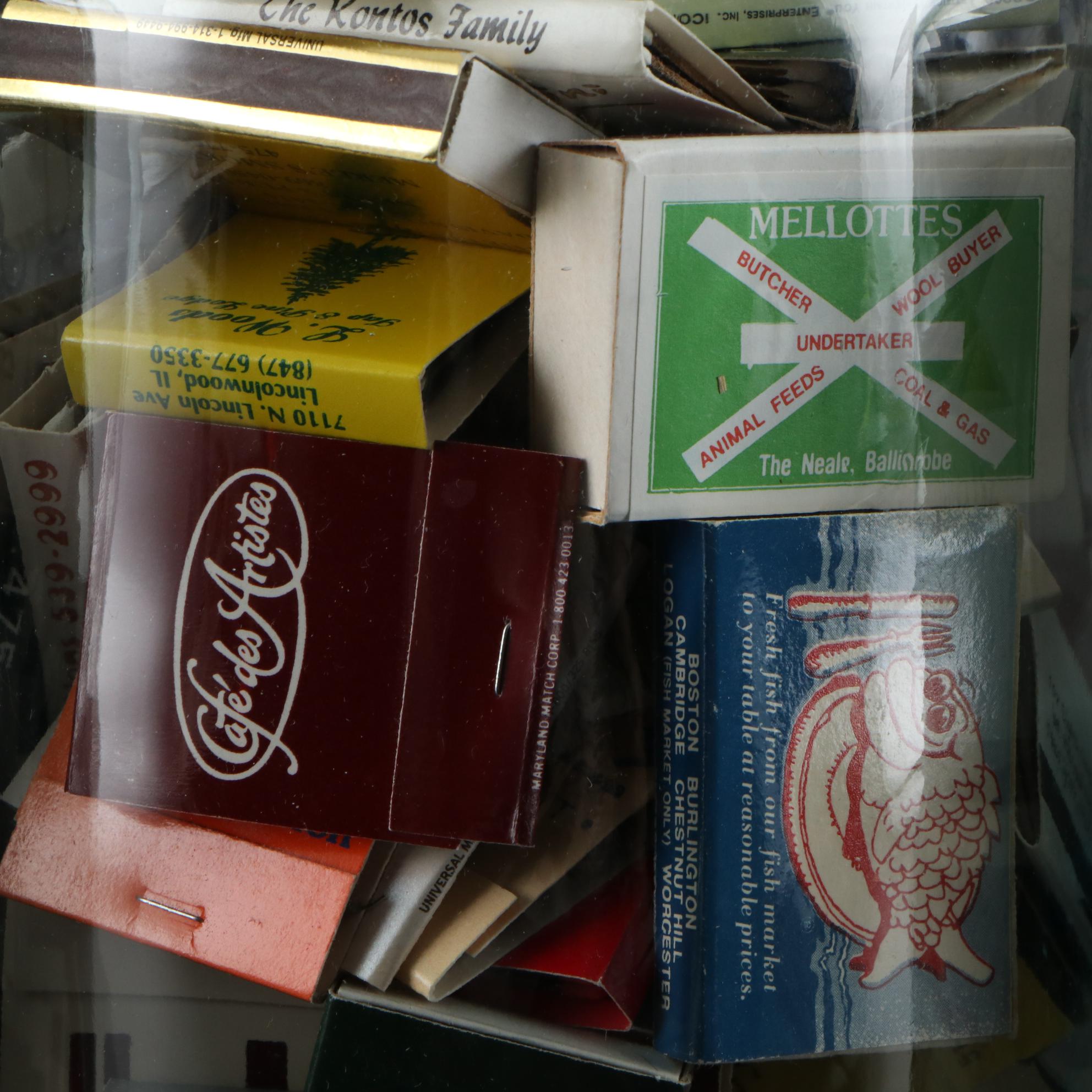 Matchbooks Collection in Glass T.C. Wheaton Glass Co. Lidden Jars EBTH