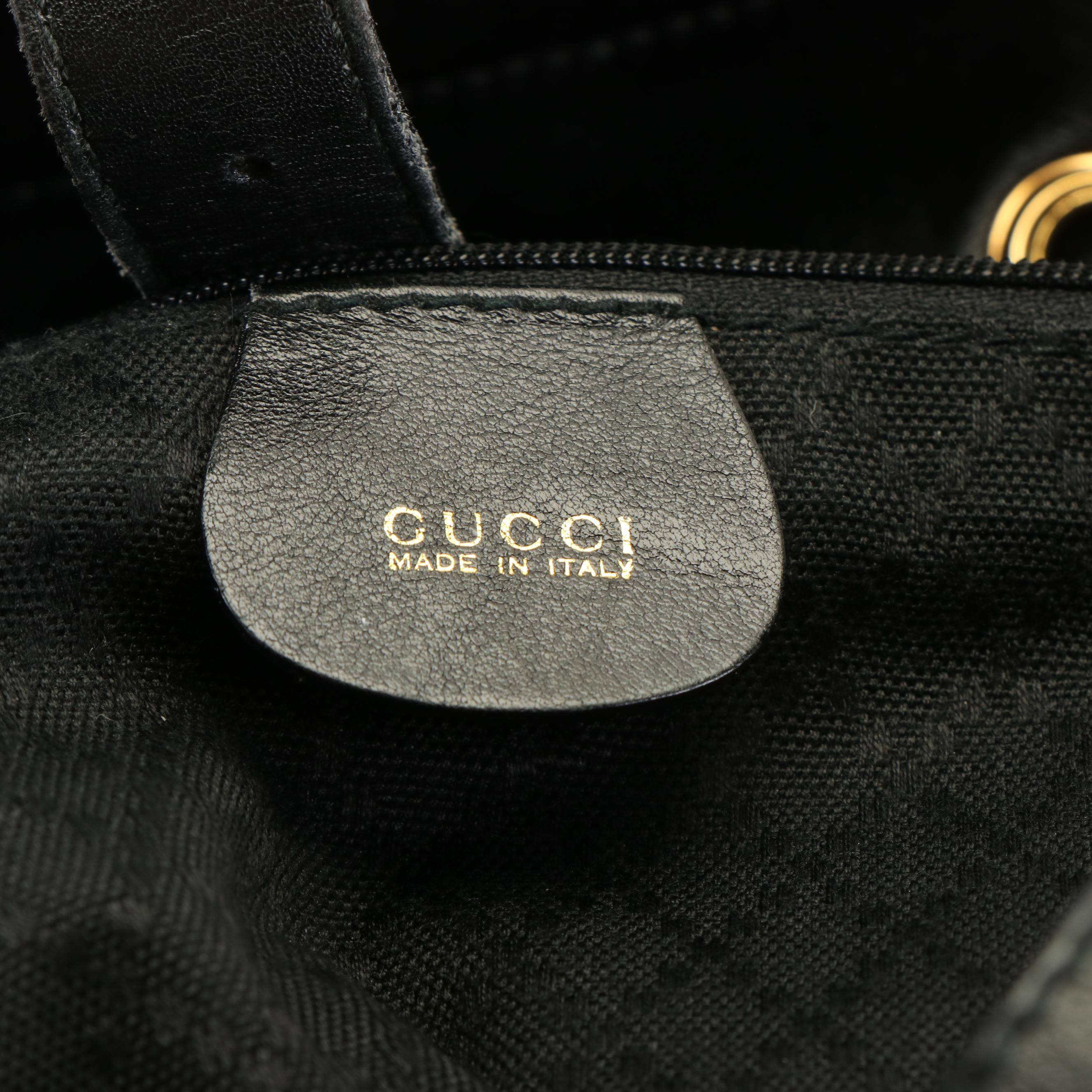 Gucci Bamboo Black Leather Backpack