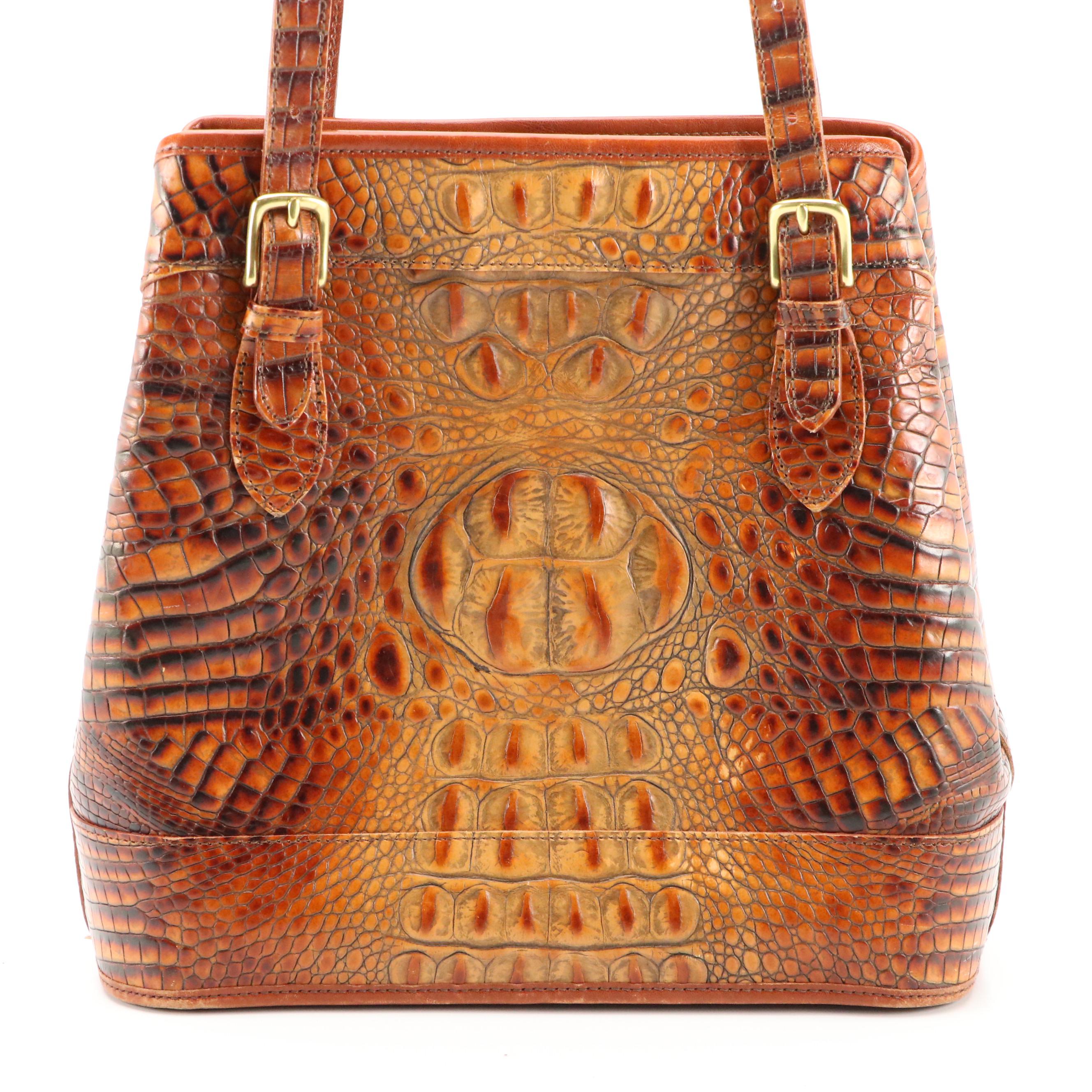 Brahmin Croc Embossed Leather Handbag & Michael Kors Grained Leather Two-Way Bag