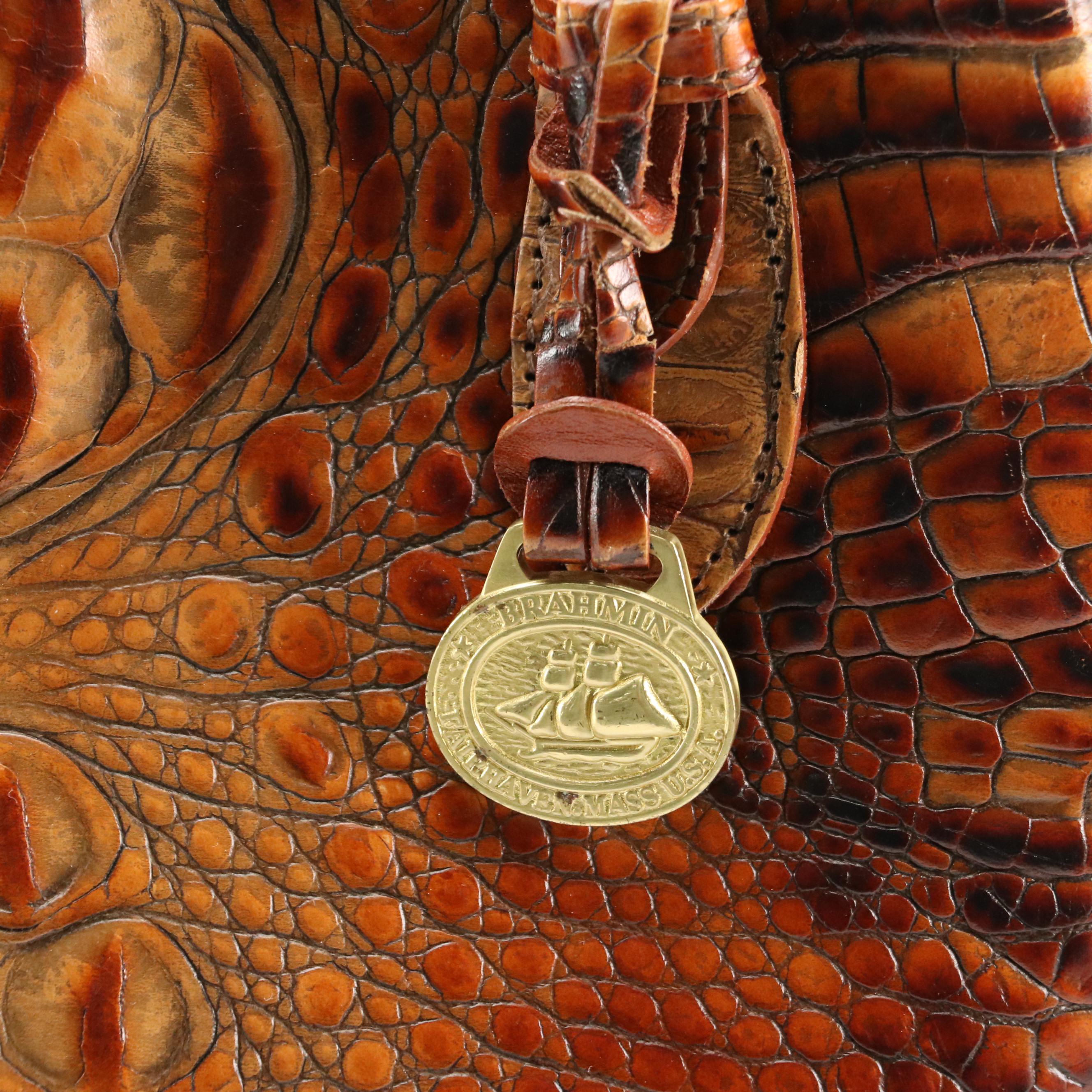 Brahmin Croc Embossed Leather Handbag & Michael Kors Grained Leather Two-Way Bag