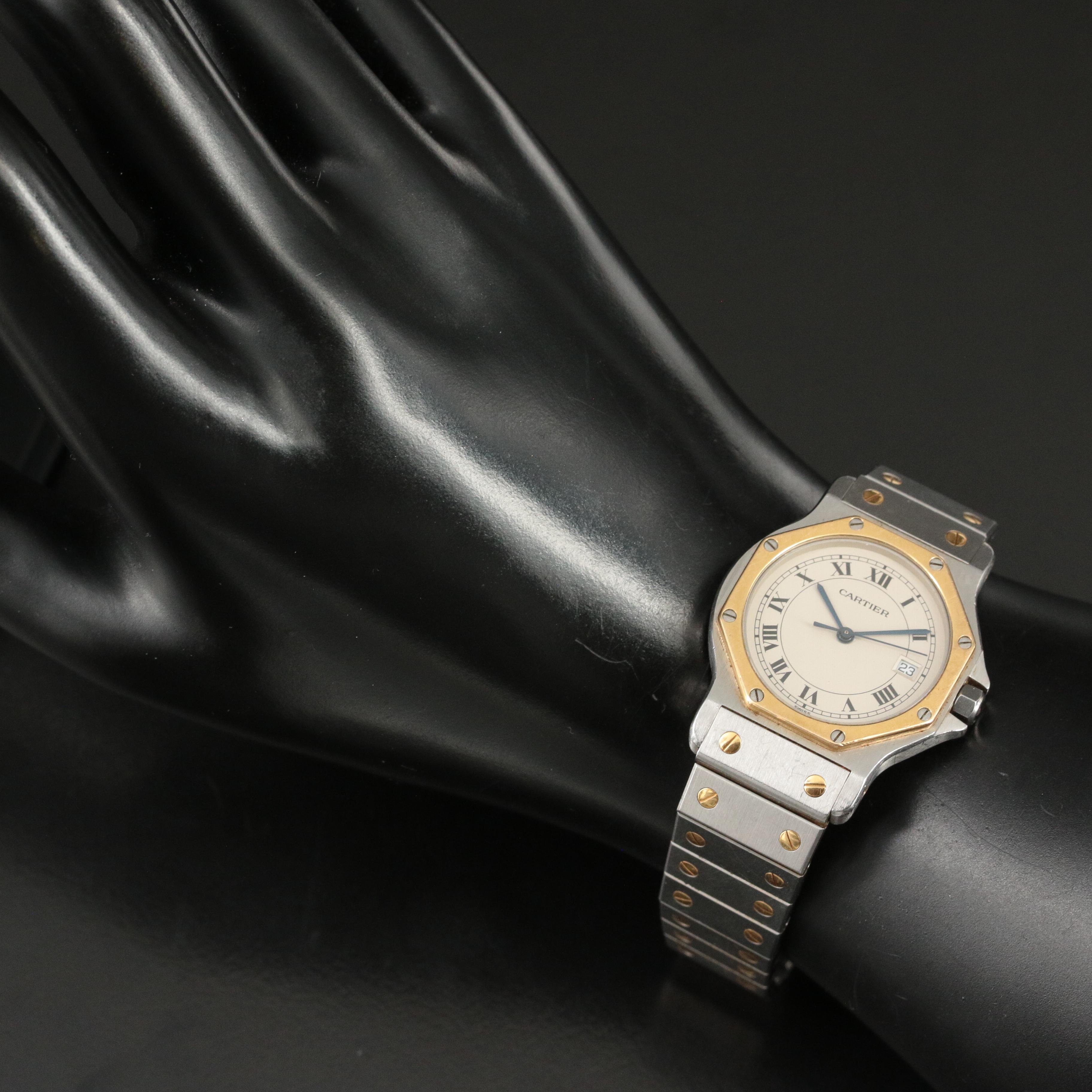 18K and Stainless Steel Cartier Santos Quartz Watch