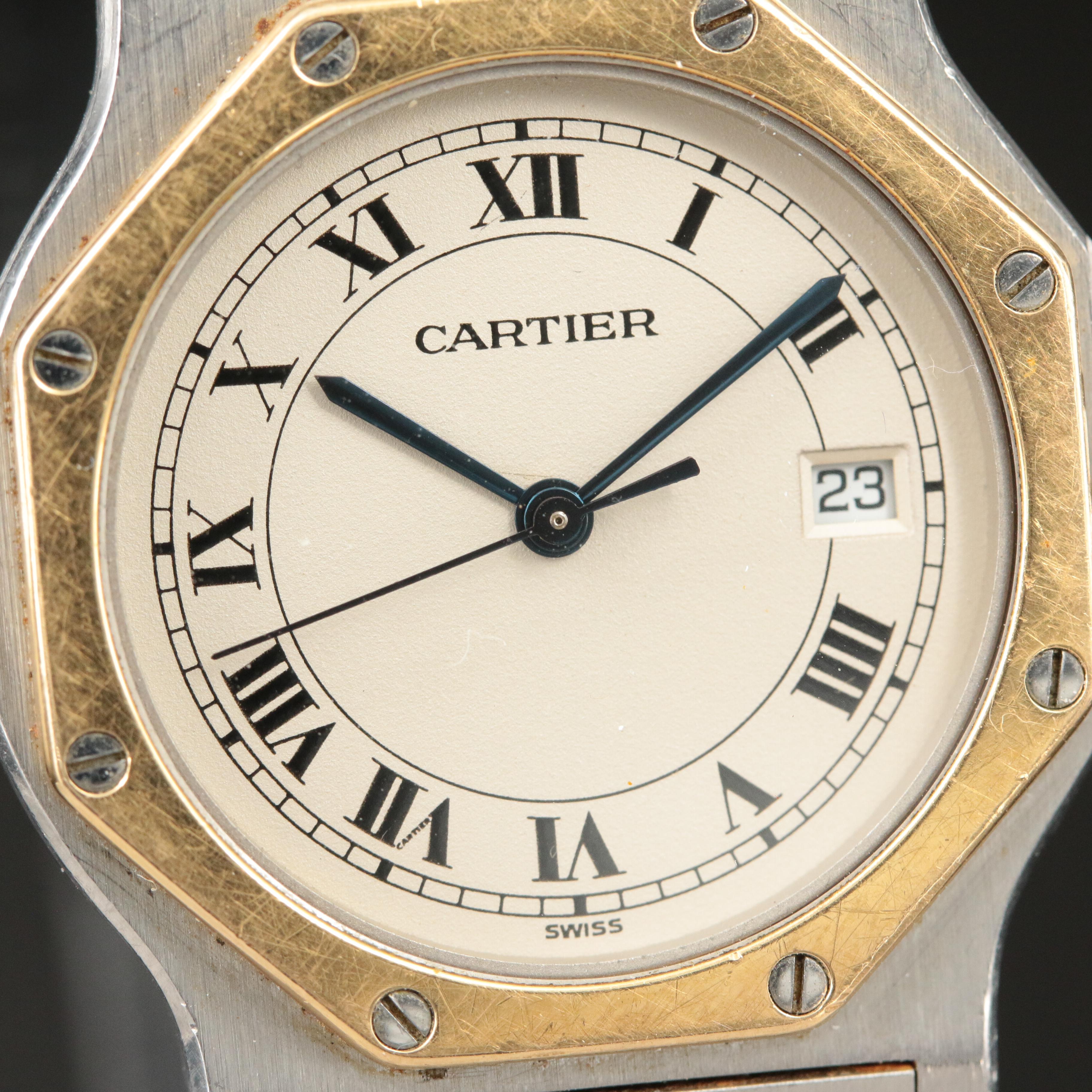 18K and Stainless Steel Cartier Santos Quartz Watch