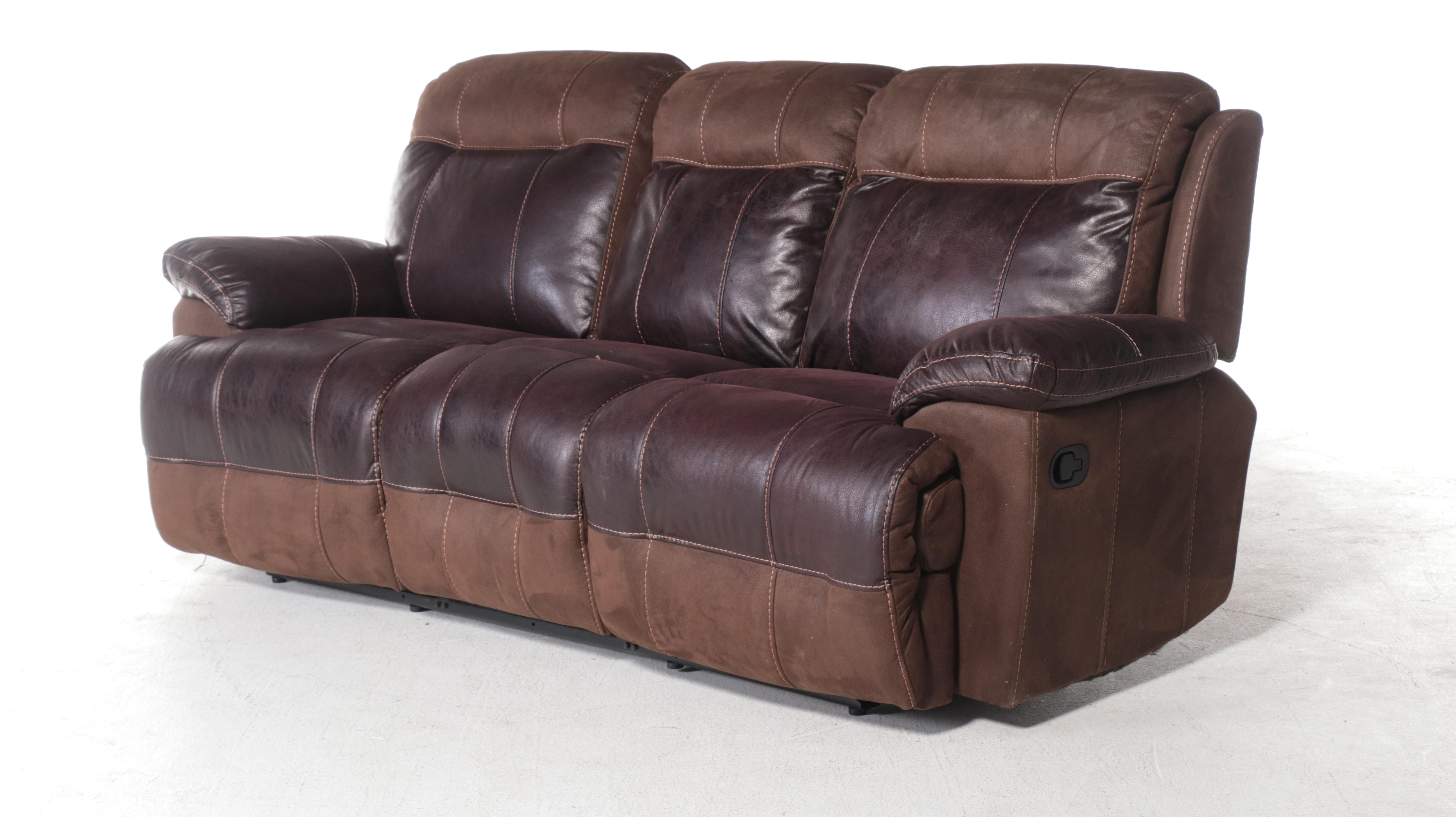 Cheers Faux-Leather Dual-Reclining Sofa