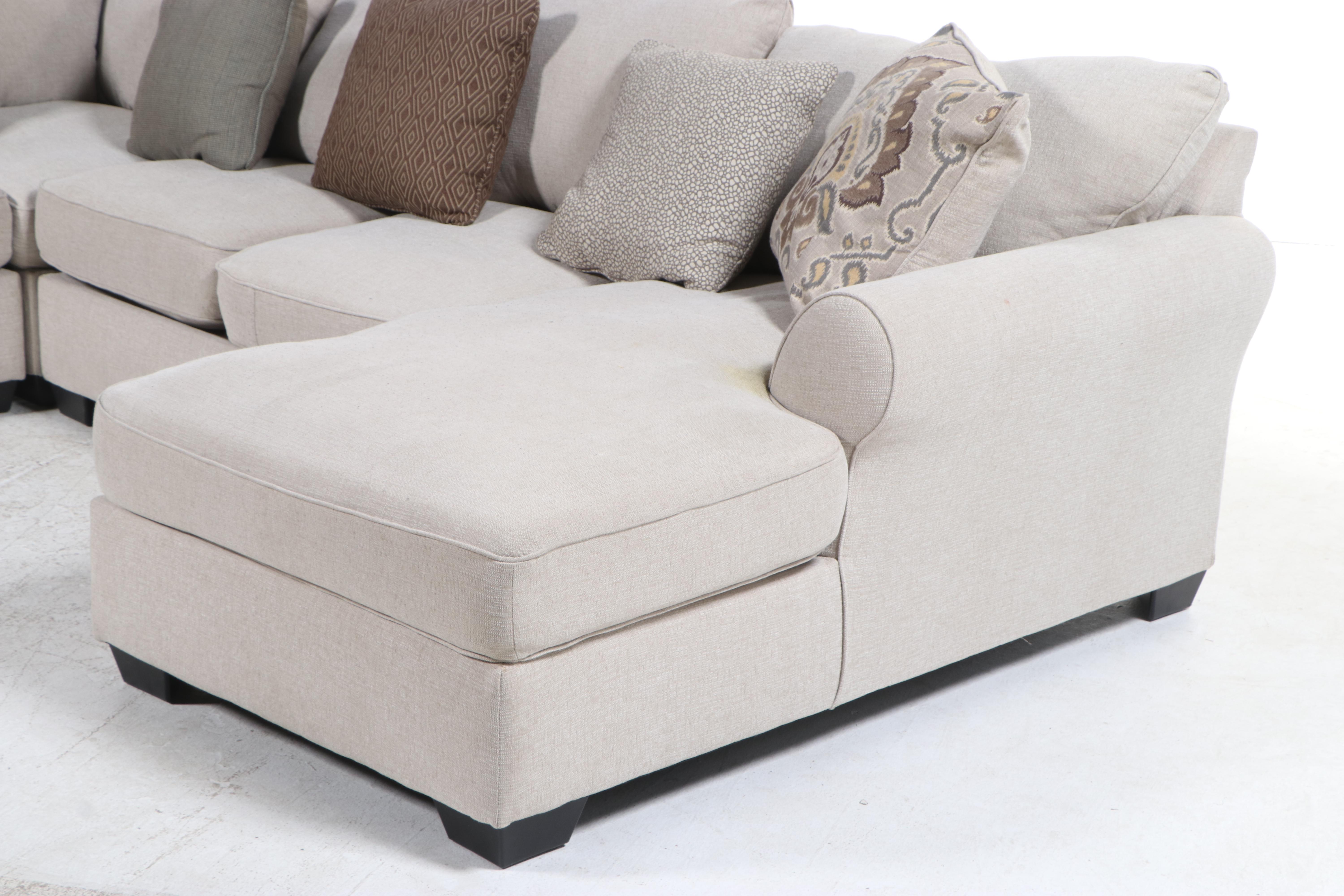 Upholstered Sectional Sofa with Decorative Pillows