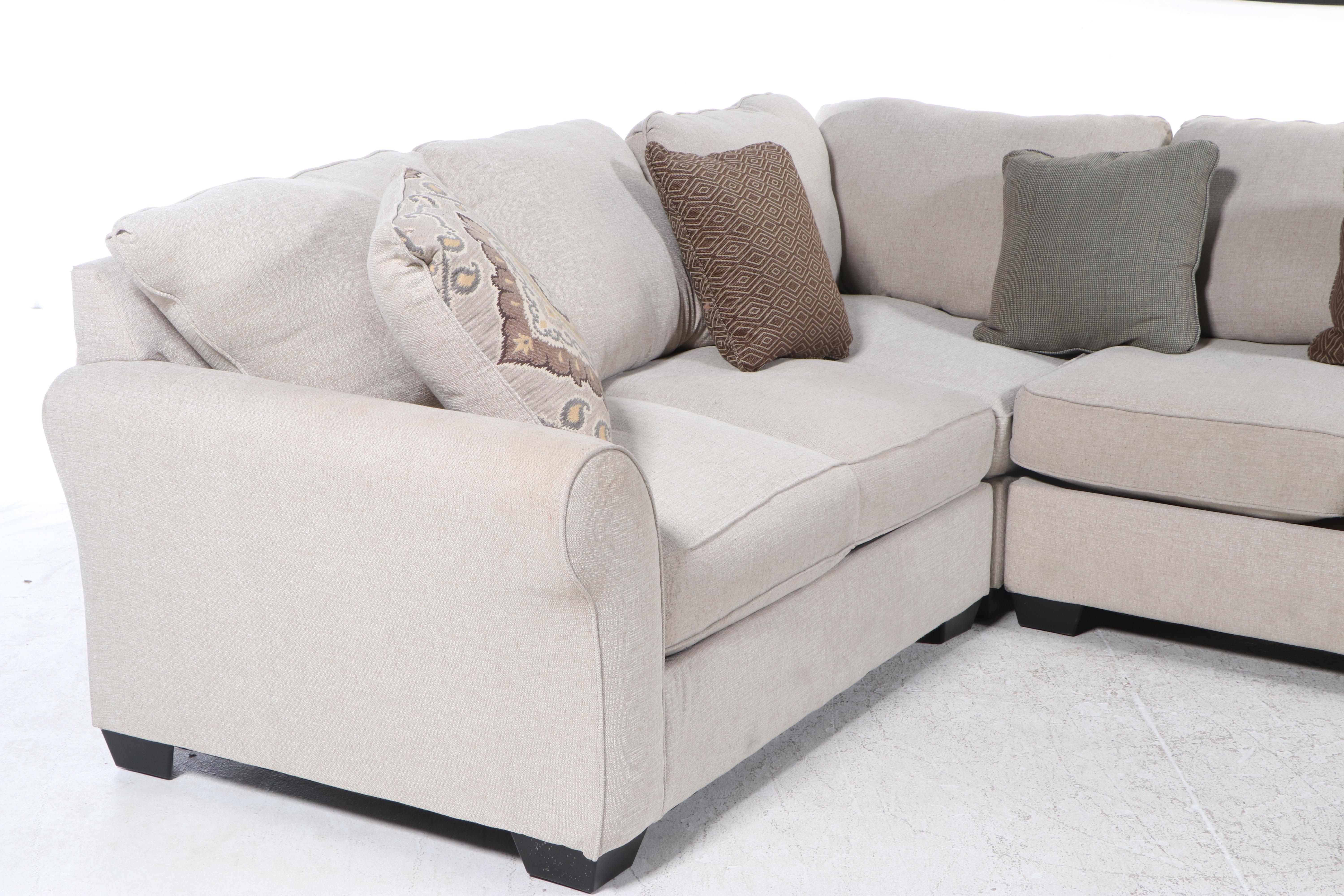 Upholstered Sectional Sofa with Decorative Pillows