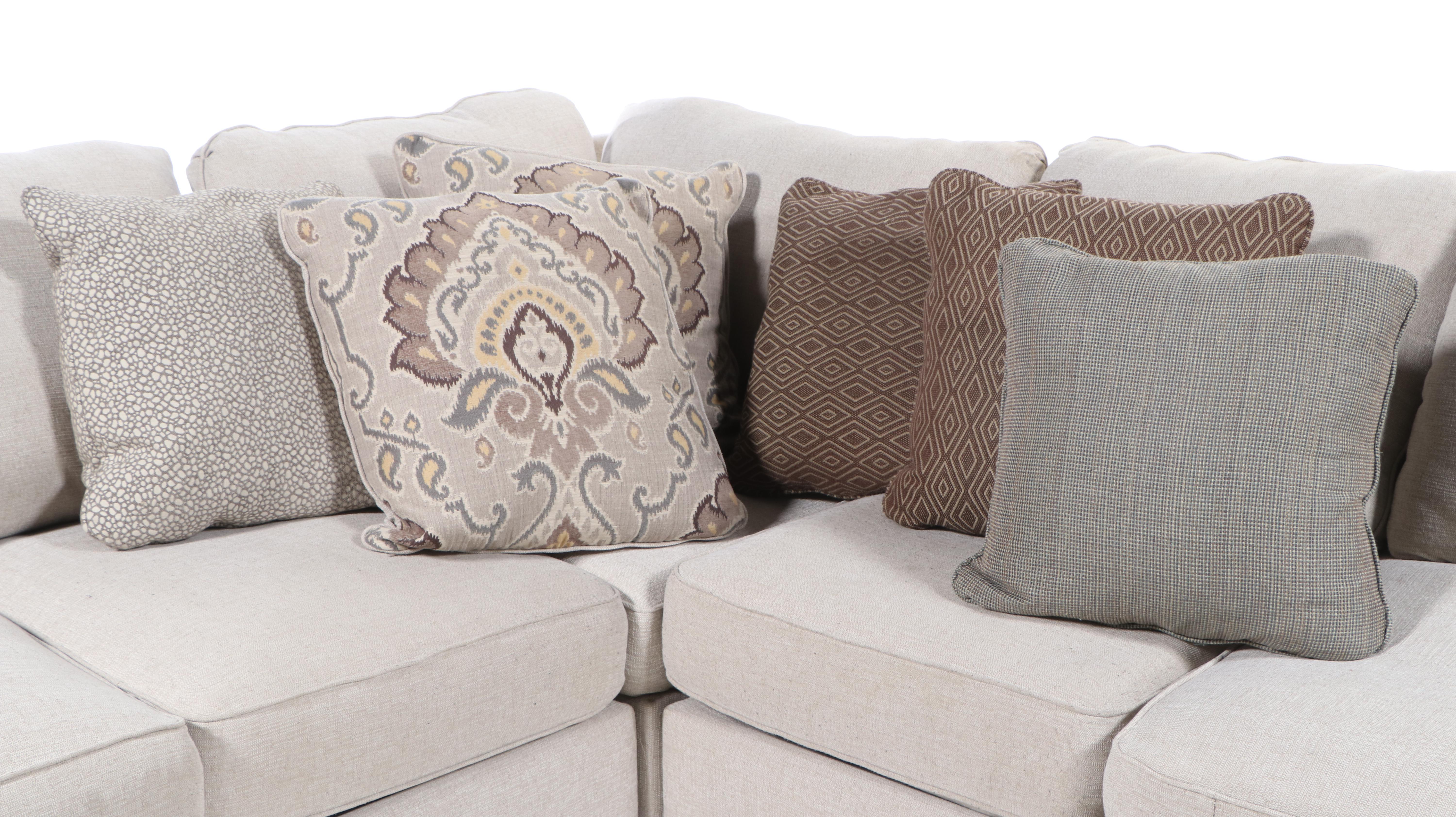 Upholstered Sectional Sofa with Decorative Pillows