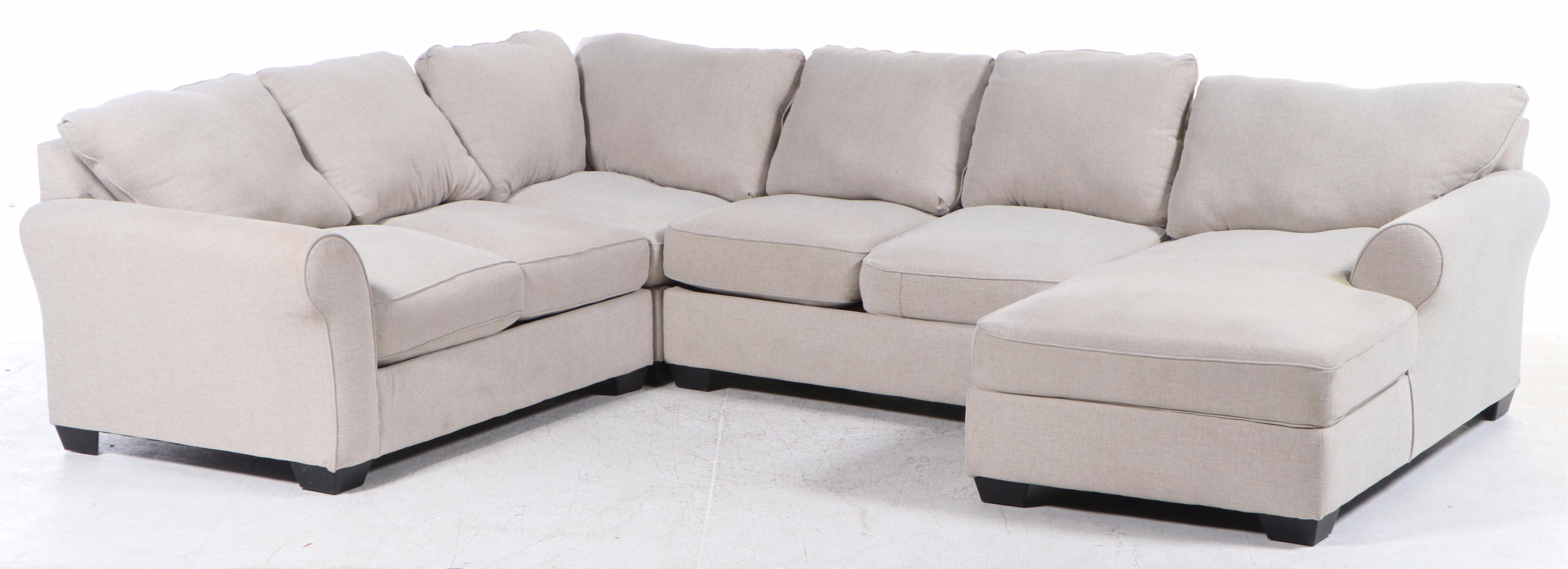 Upholstered Sectional Sofa with Decorative Pillows