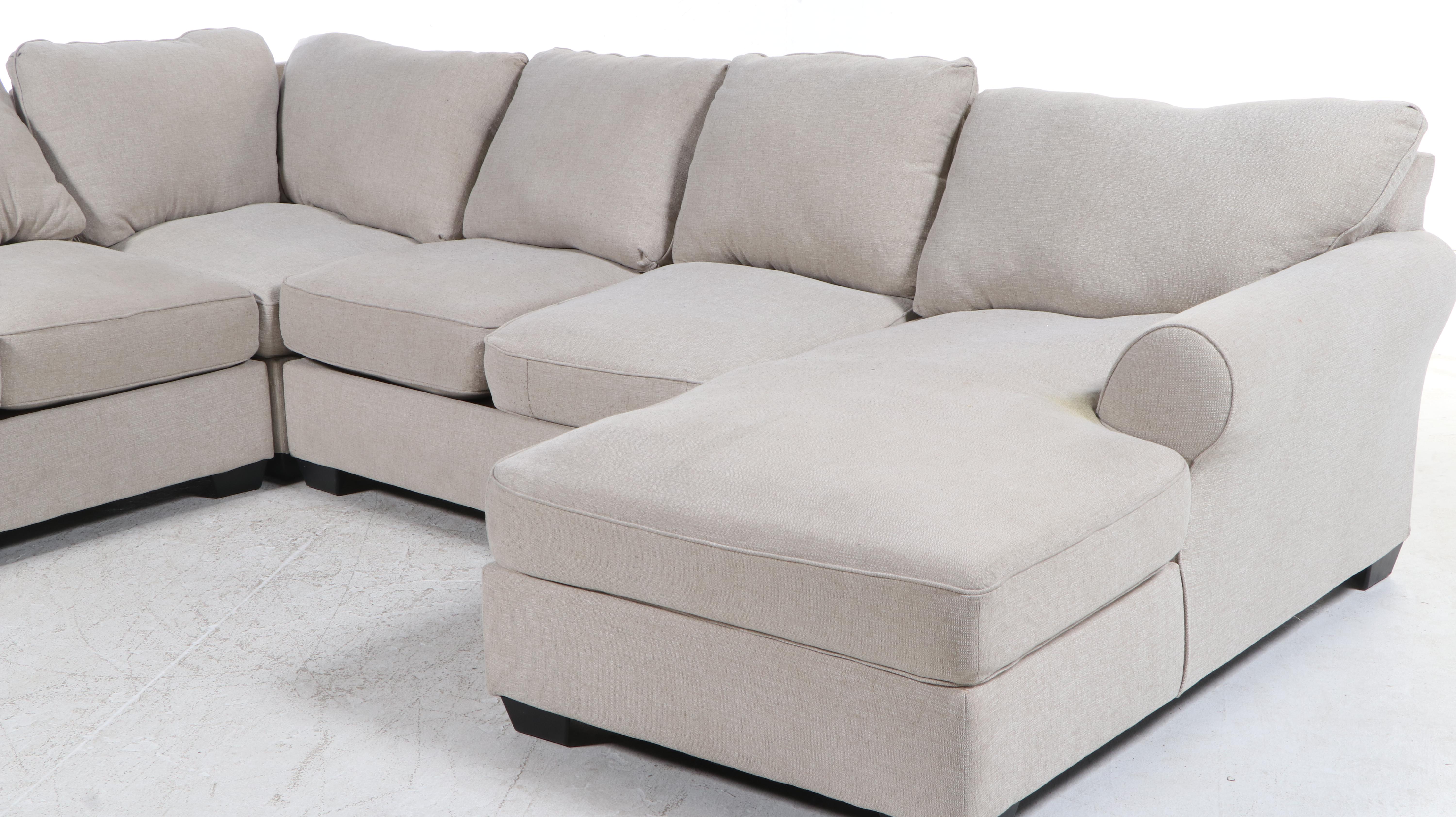 Upholstered Sectional Sofa with Decorative Pillows