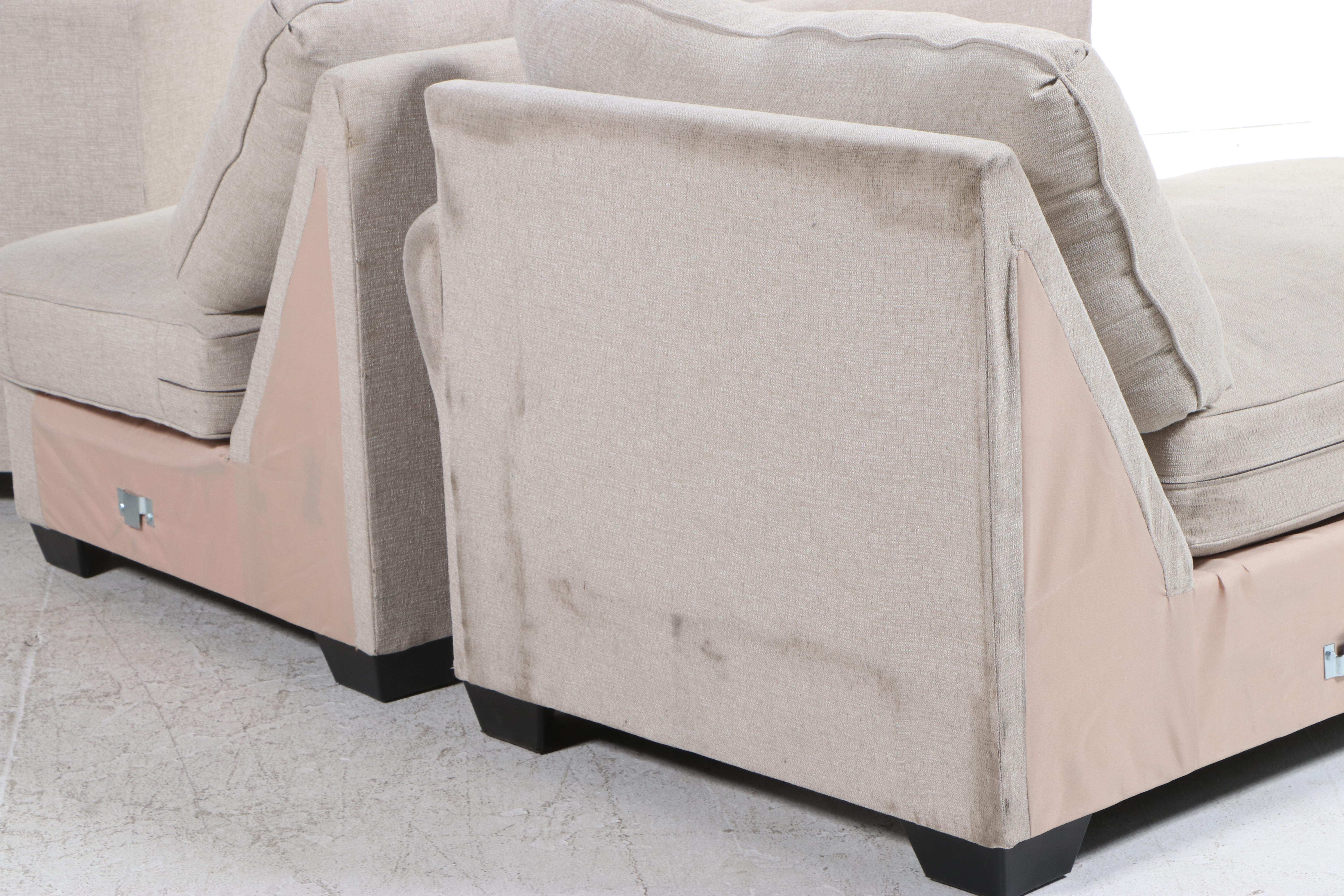 Upholstered Sectional Sofa with Decorative Pillows