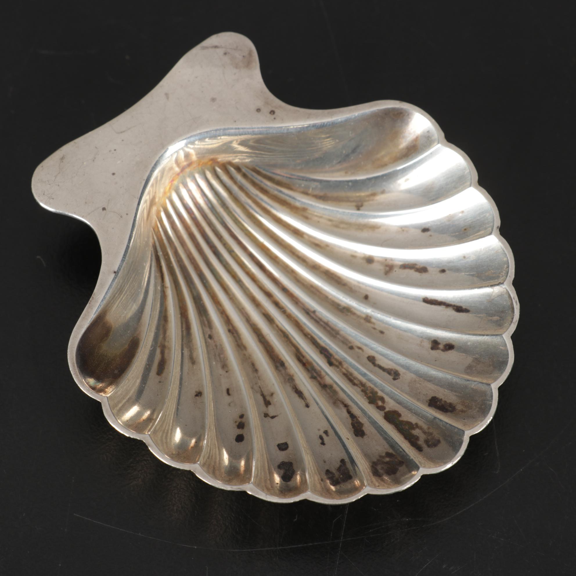 Tiffany & Co. Sterling Silver Footed Clam Shell Dish