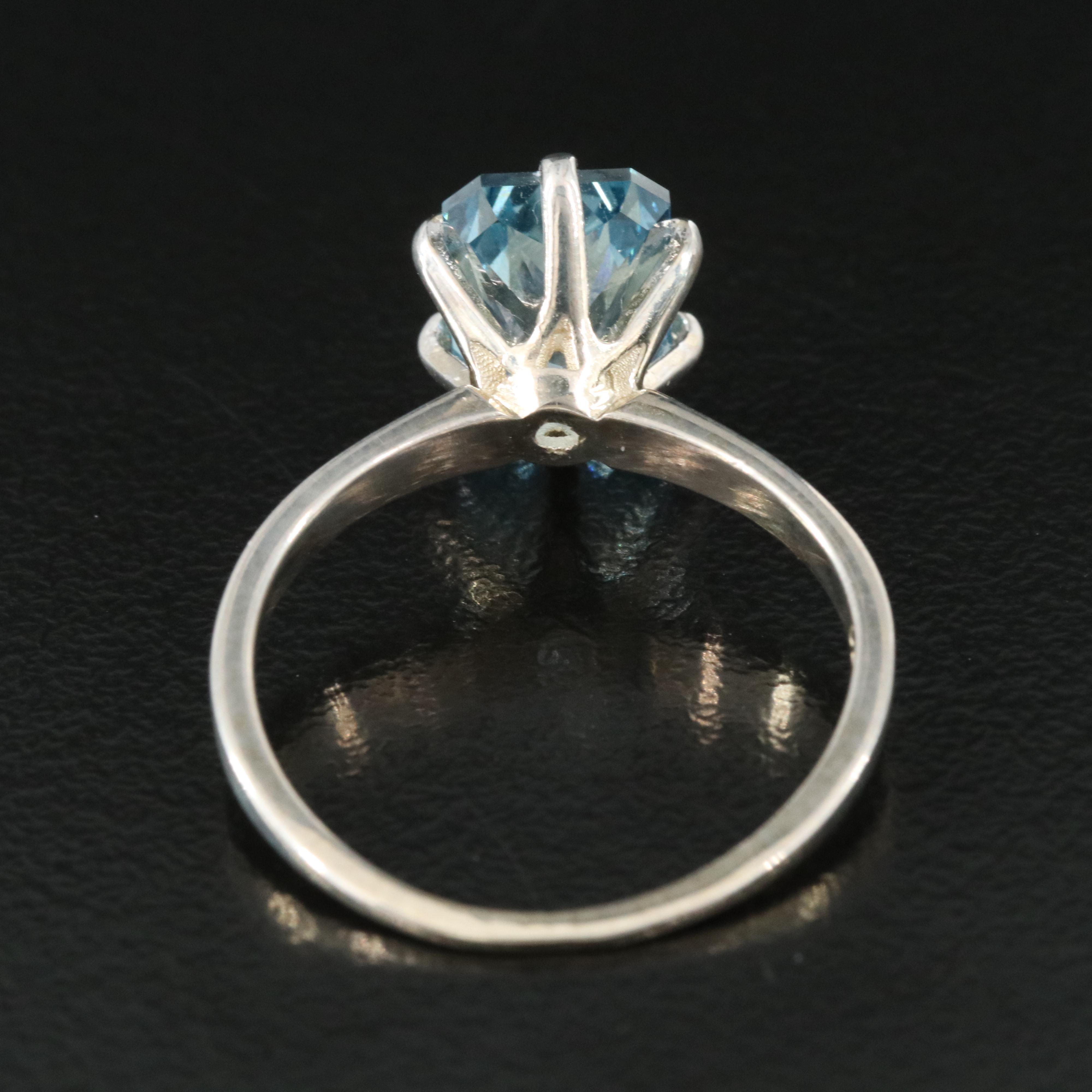 18K 3.03 CT (Origin Undetermined) Fancy Blue Diamond Solitaire Ring