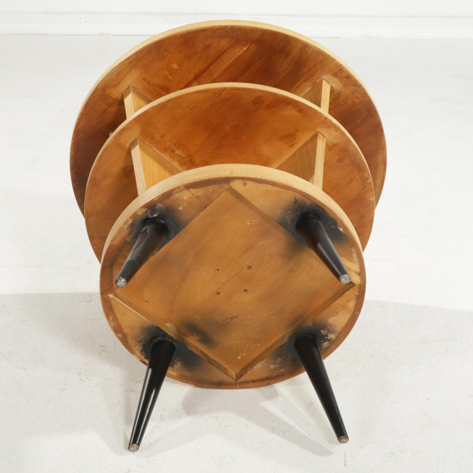 Modern by Fox Bleached Mahogany-Veneered Formica and Ebonized Center Table