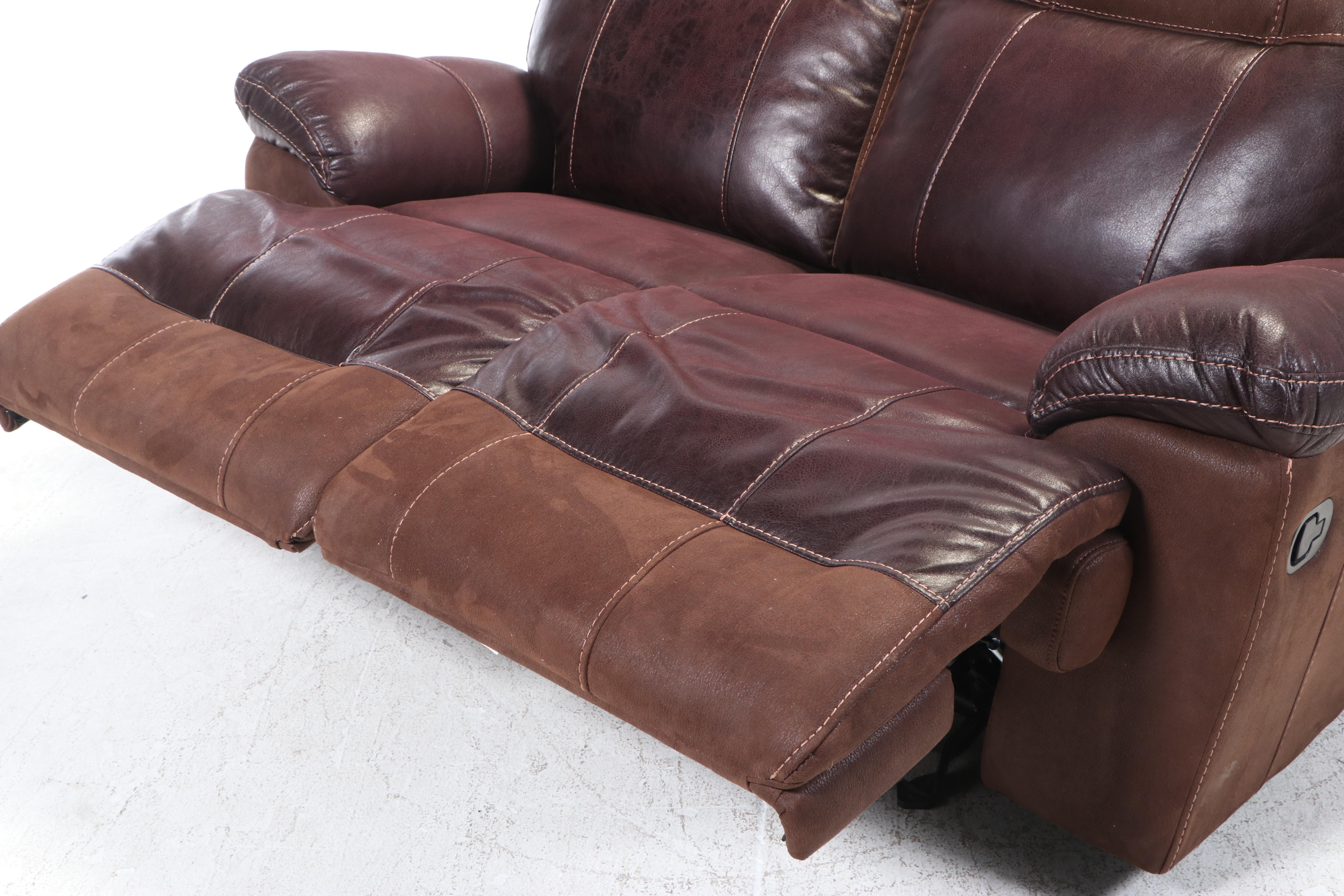 Cheers Faux-Leather Dual-Reclining and Rocking Loveseat