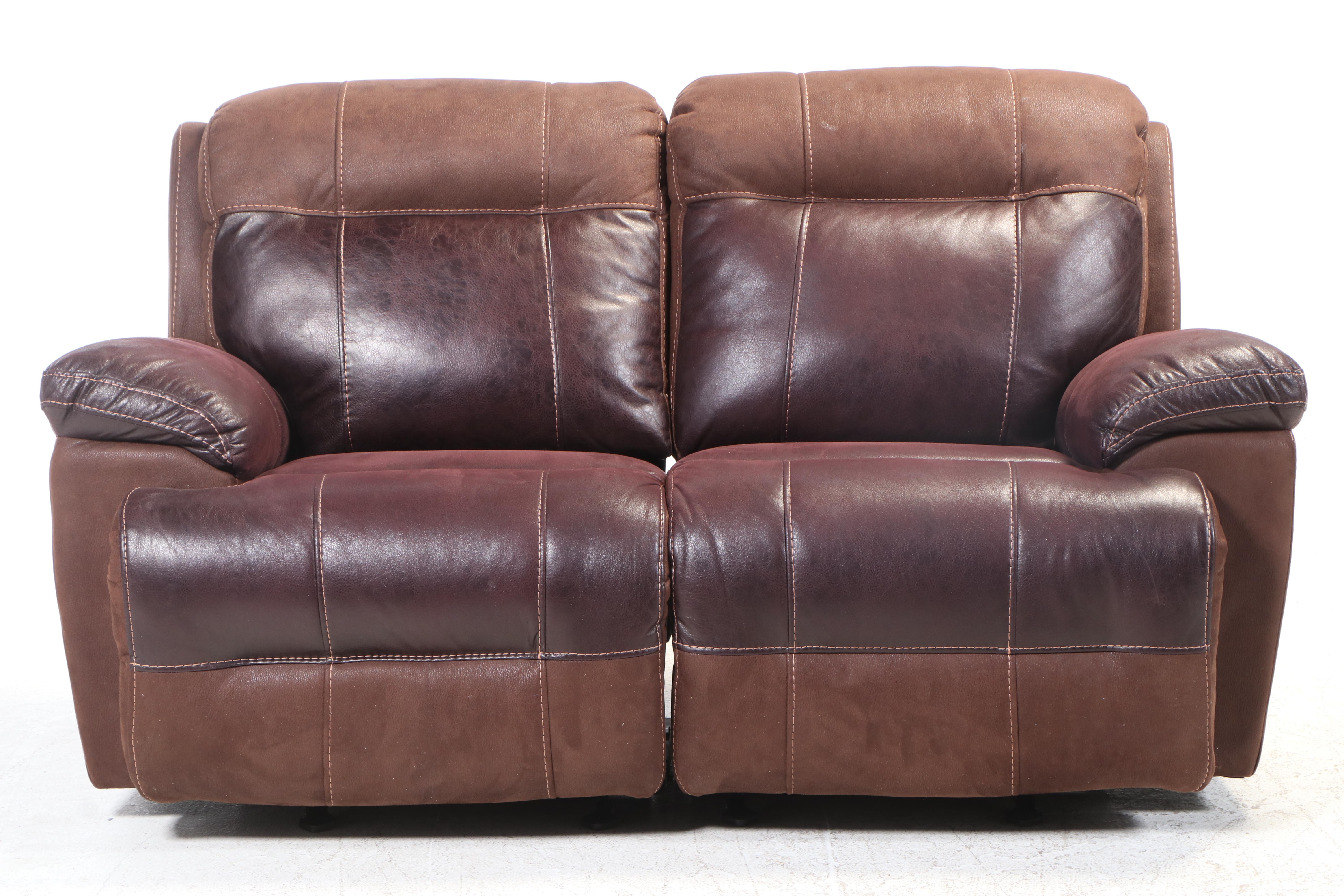 Cheers Faux-Leather Dual-Reclining and Rocking Loveseat