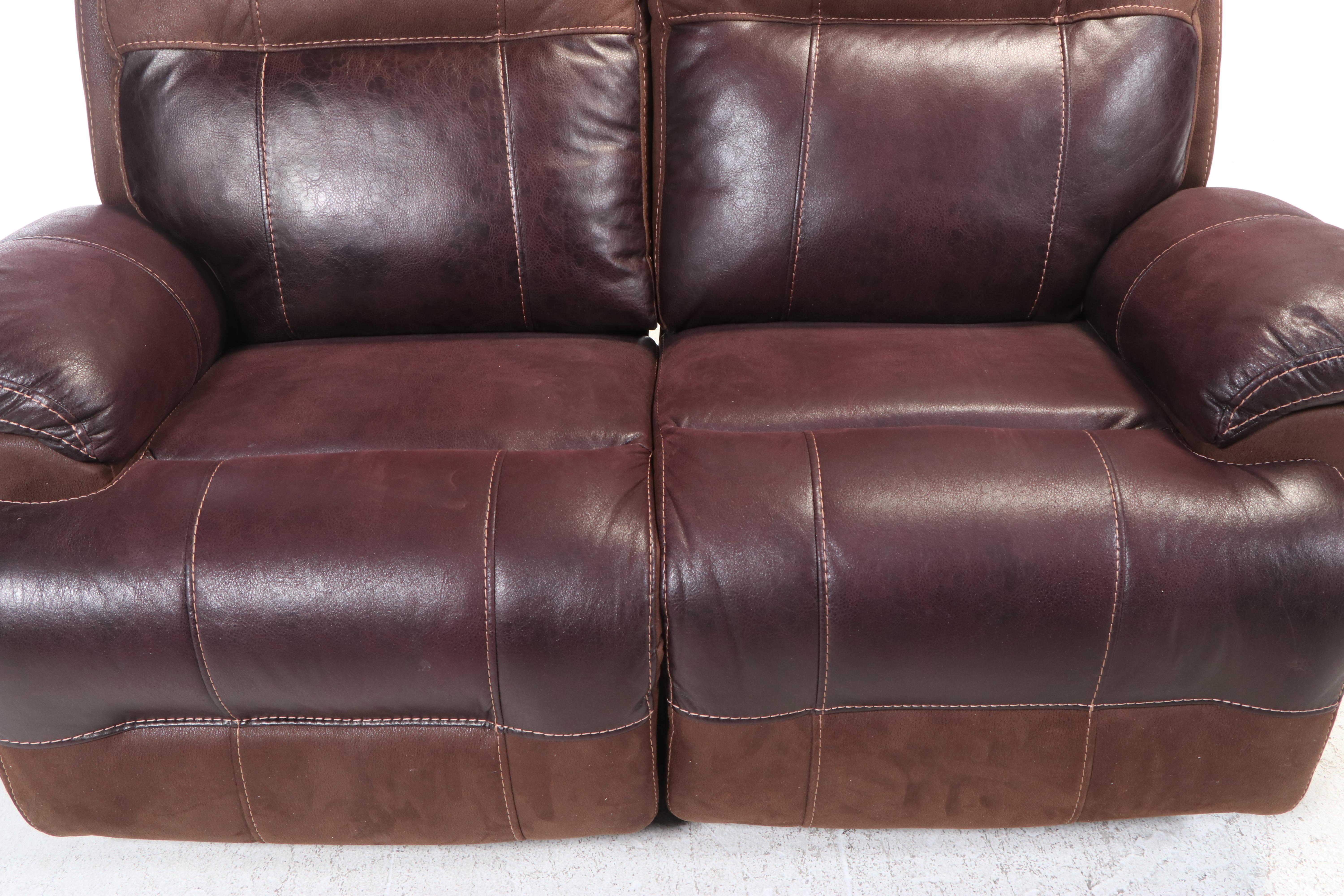 Cheers Faux-Leather Dual-Reclining and Rocking Loveseat