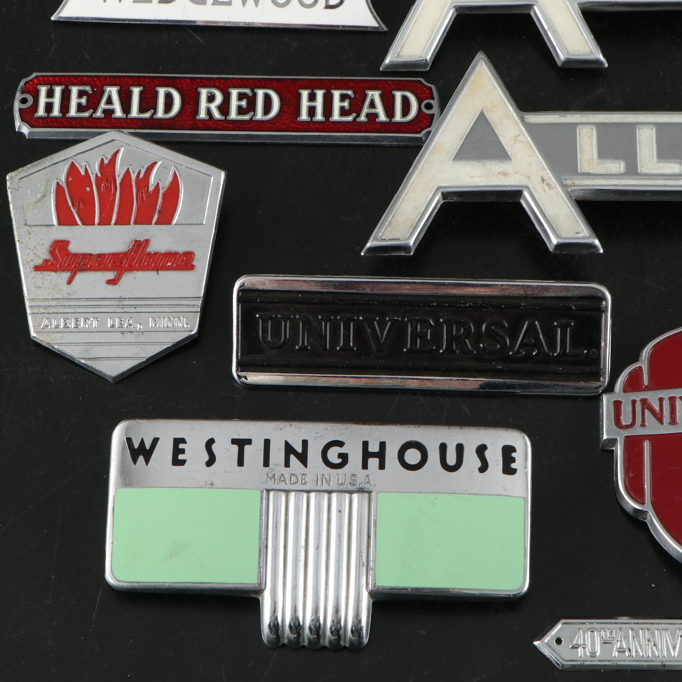 Westinghouse, Universal, Wedgewood and Other Stove Emblems
