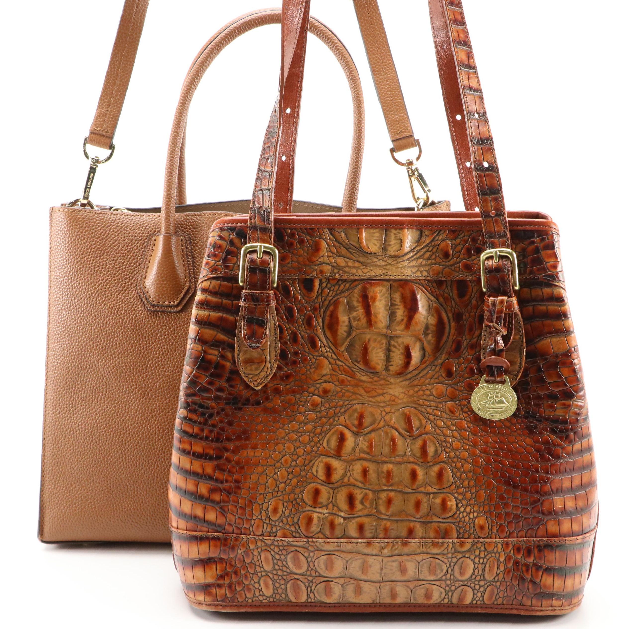 Brahmin Croc Embossed Leather Handbag & Michael Kors Grained Leather Two-Way Bag