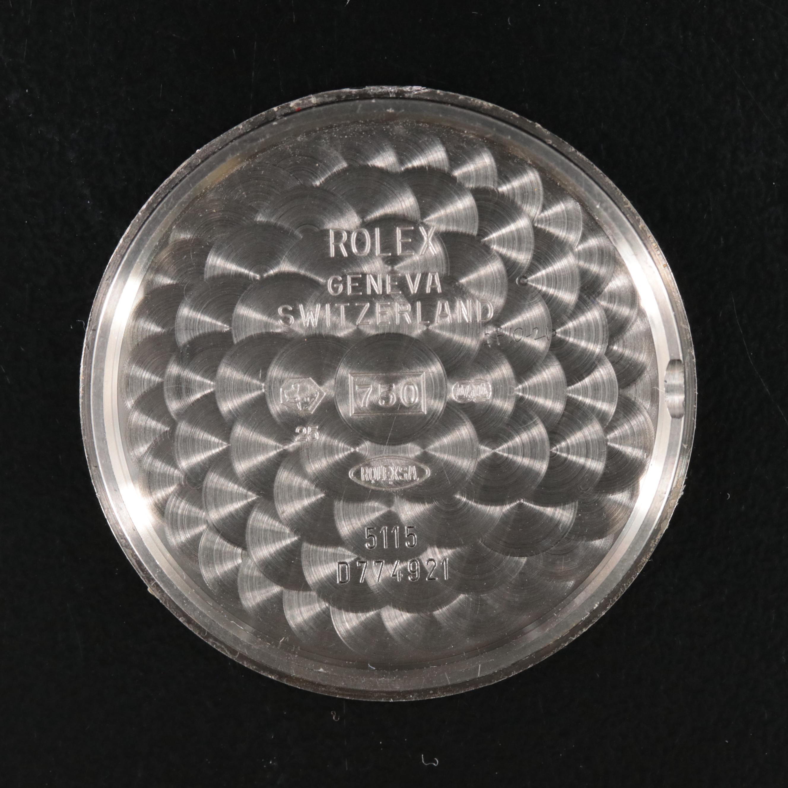 18K 2005 Rolex Cellini with Slate Roman Numeral Dial