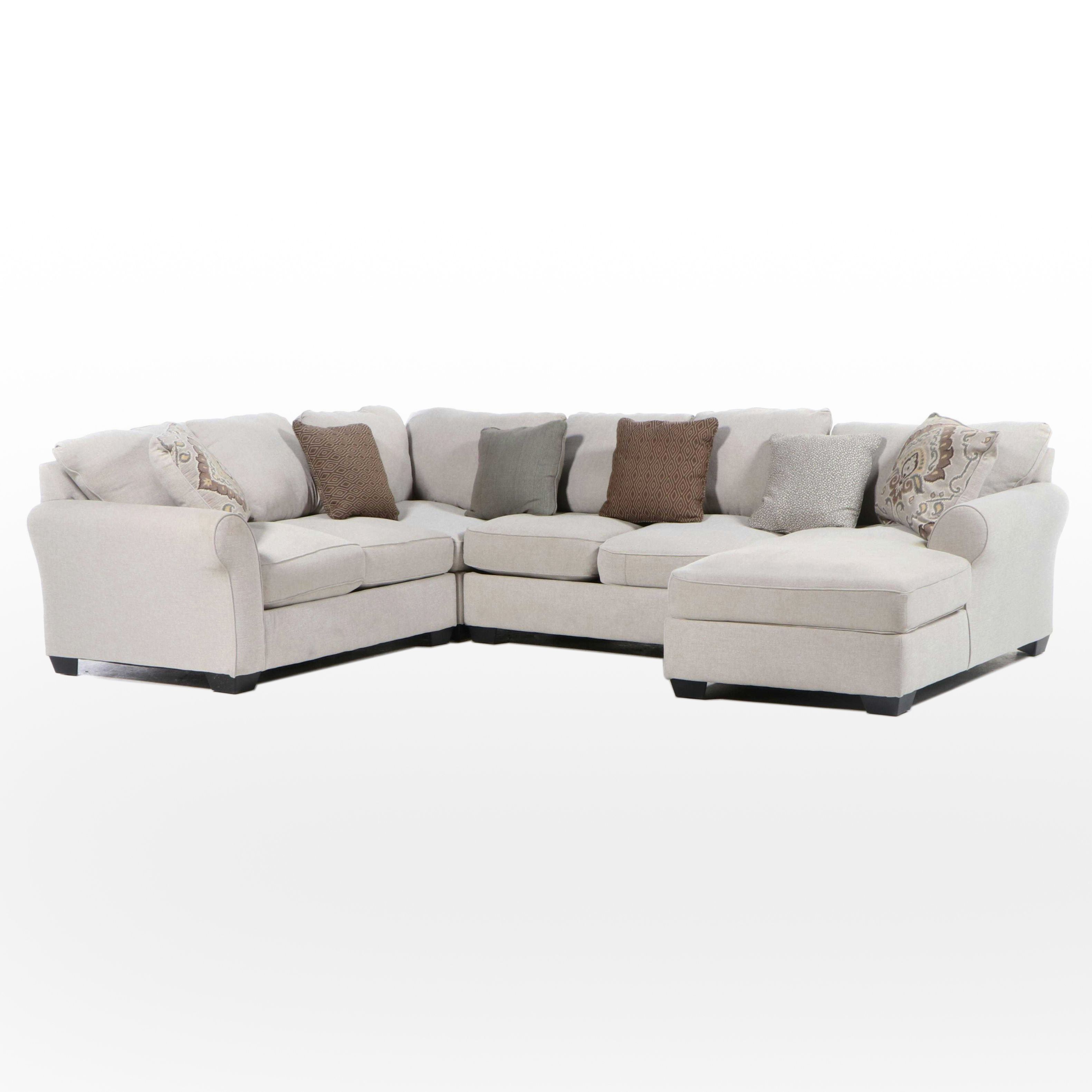 Upholstered Sectional Sofa with Decorative Pillows