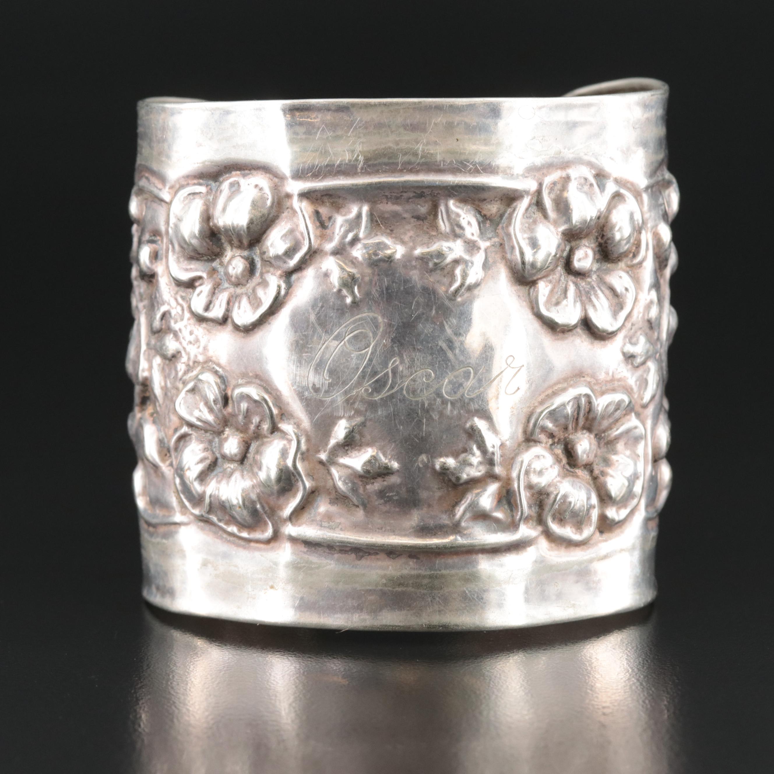 Art Nouveau Wide Cuff Bracelet