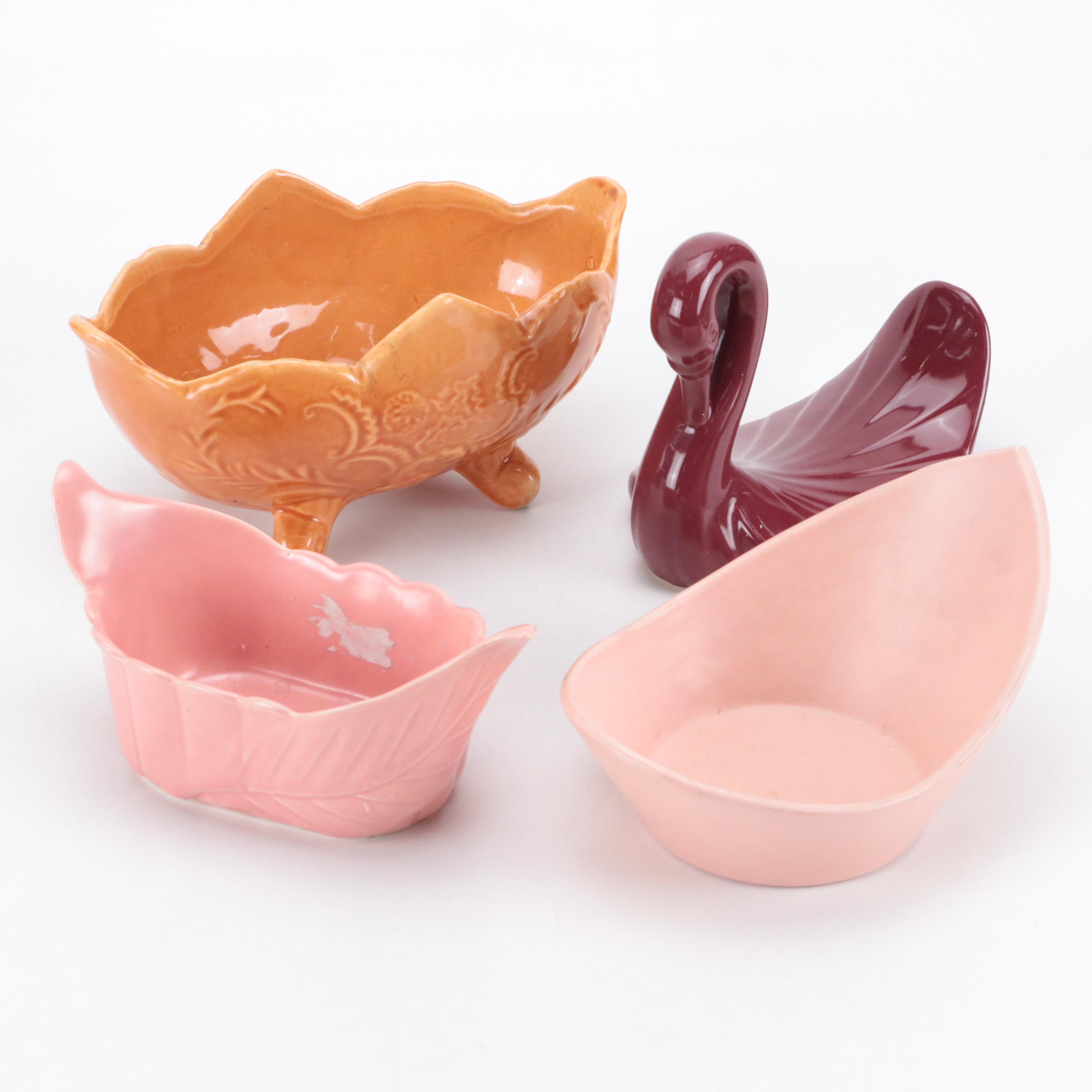 Shawnee and Red Wing Pottery Pink Glaze Ceramic Planters with More