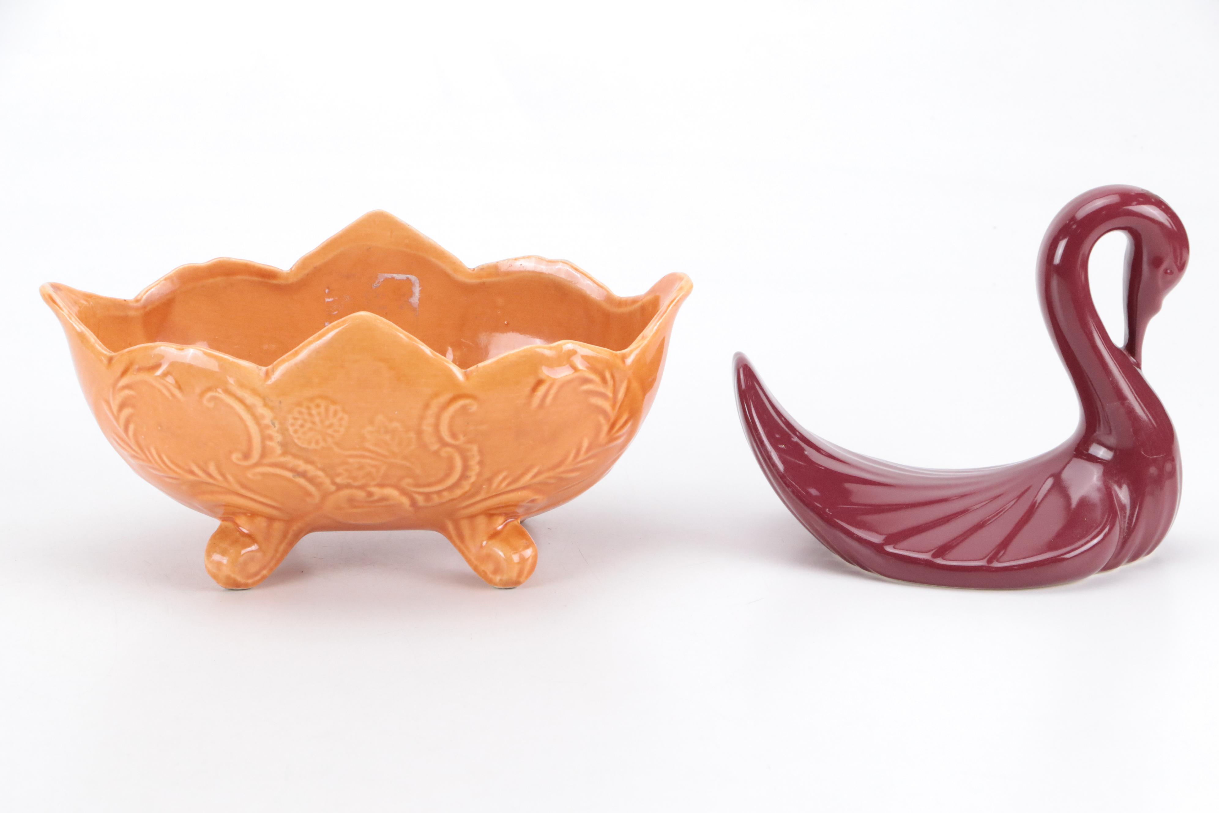 Shawnee and Red Wing Pottery Pink Glaze Ceramic Planters with More