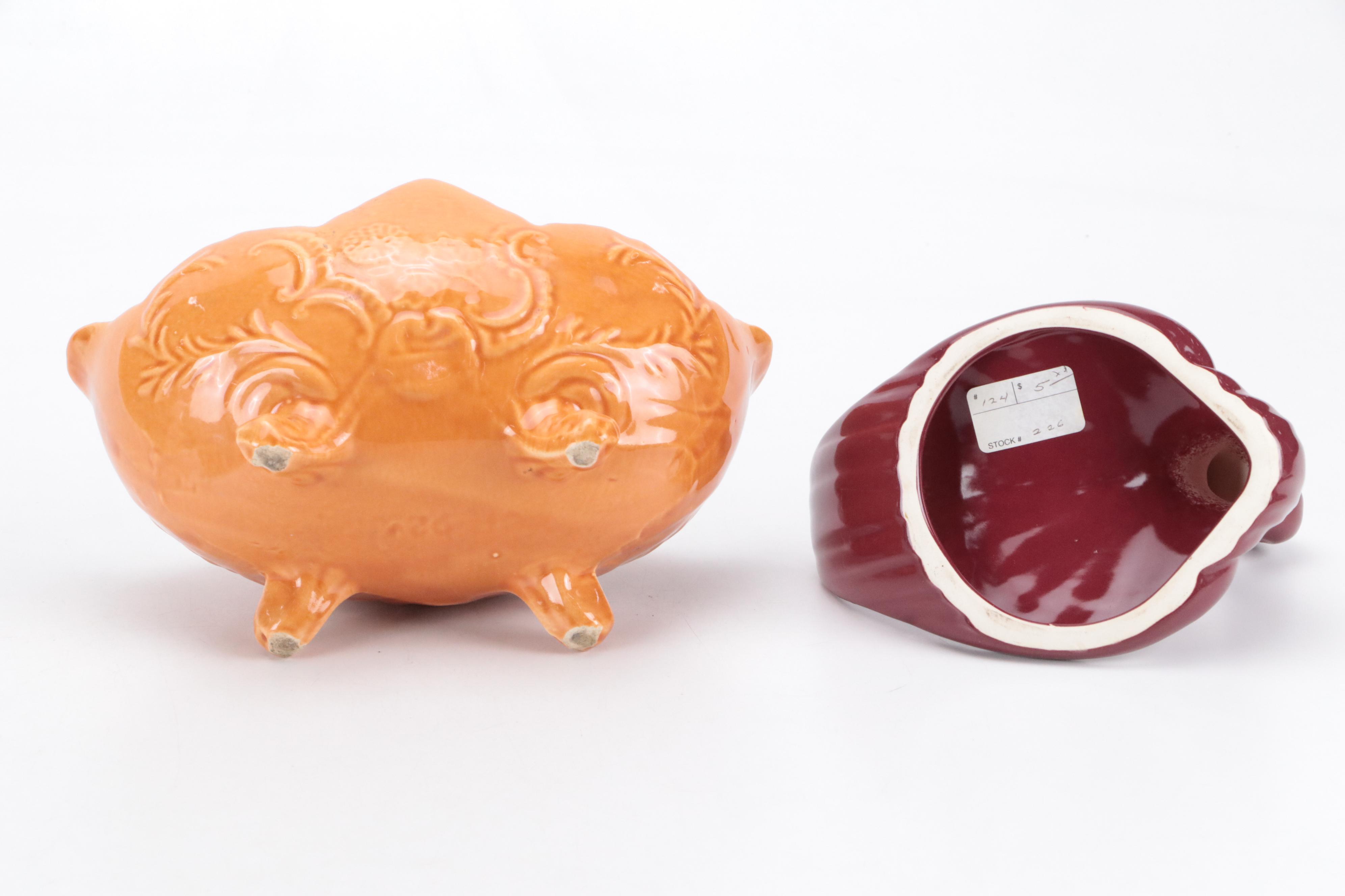 Shawnee and Red Wing Pottery Pink Glaze Ceramic Planters with More