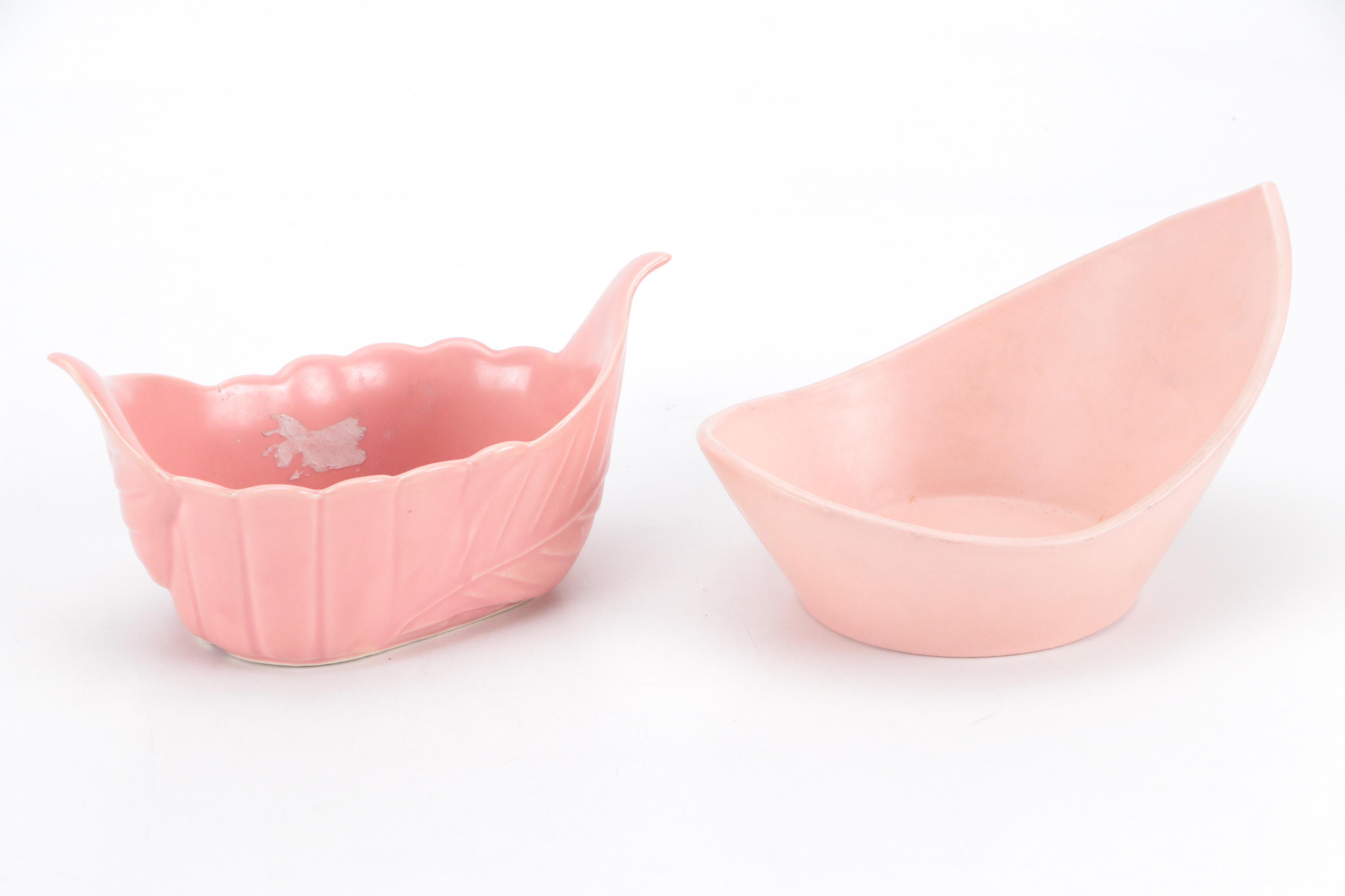 Shawnee and Red Wing Pottery Pink Glaze Ceramic Planters with More