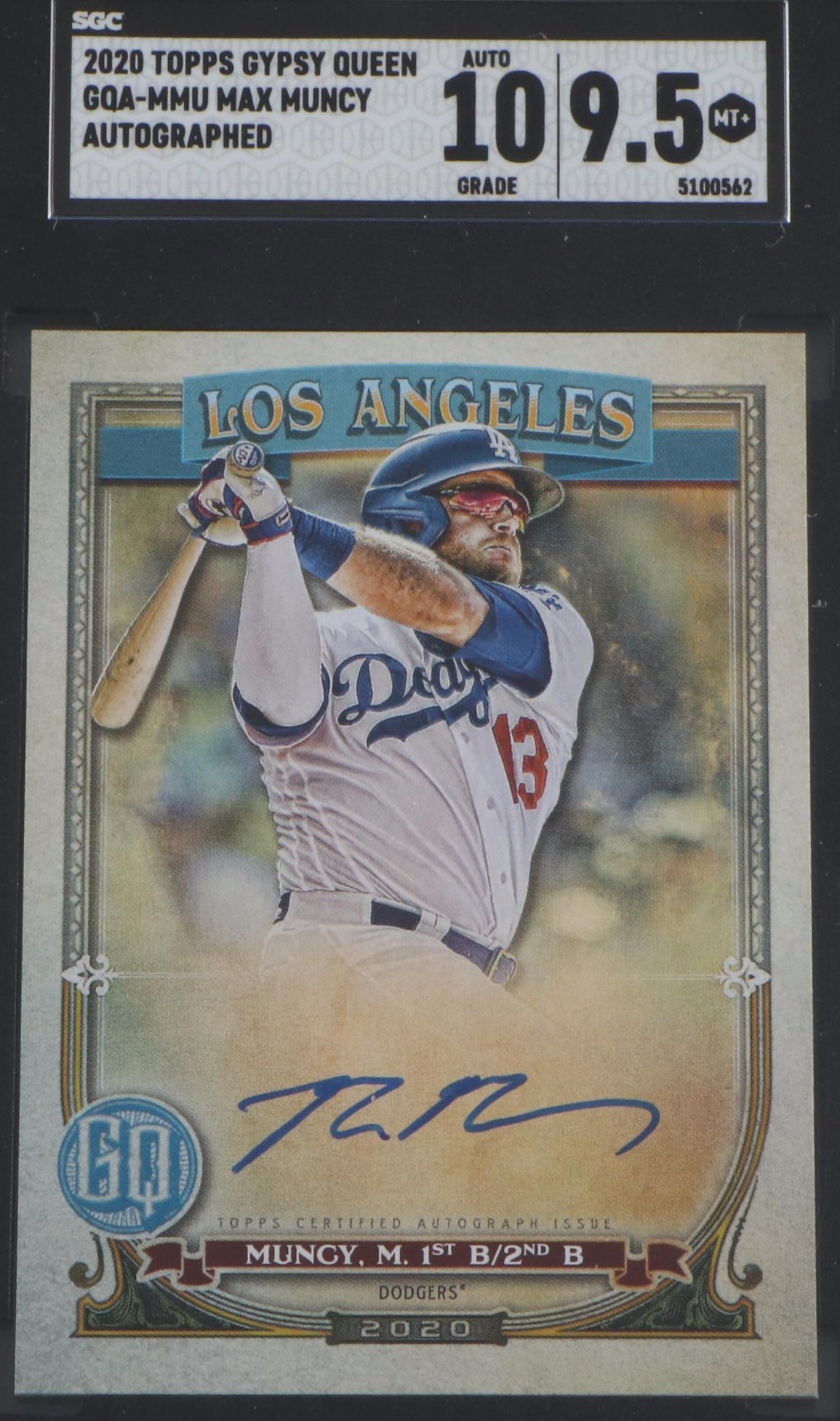 2020 Topps Gypsy Queen Max Muncy Graded SGC 9.5 Autographed Baseball Card