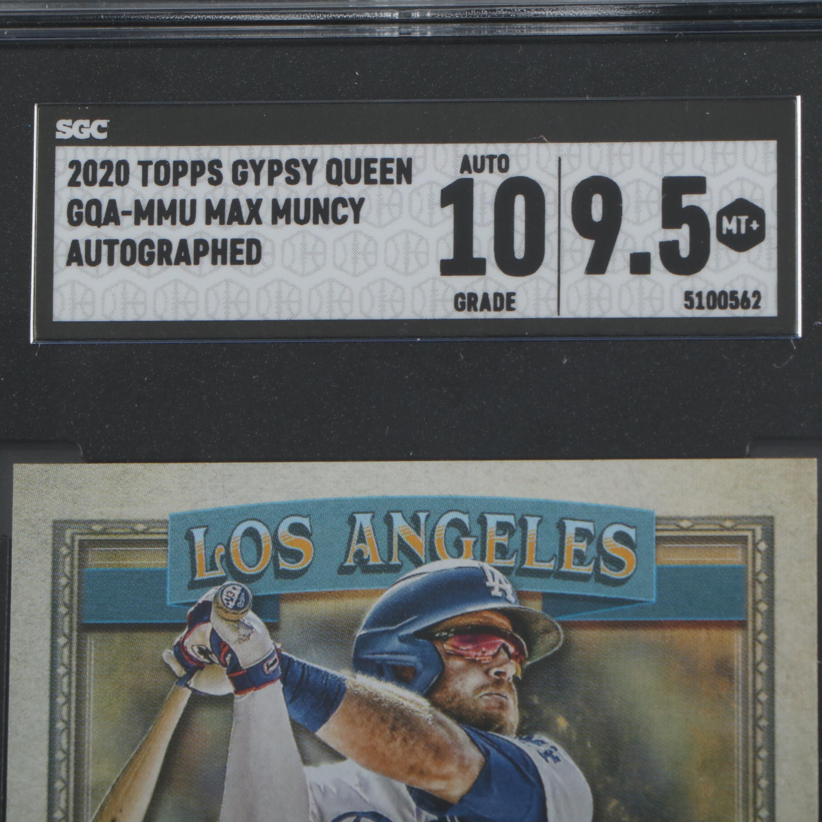 2020 Topps Gypsy Queen Max Muncy Graded SGC 9.5 Autographed Baseball Card