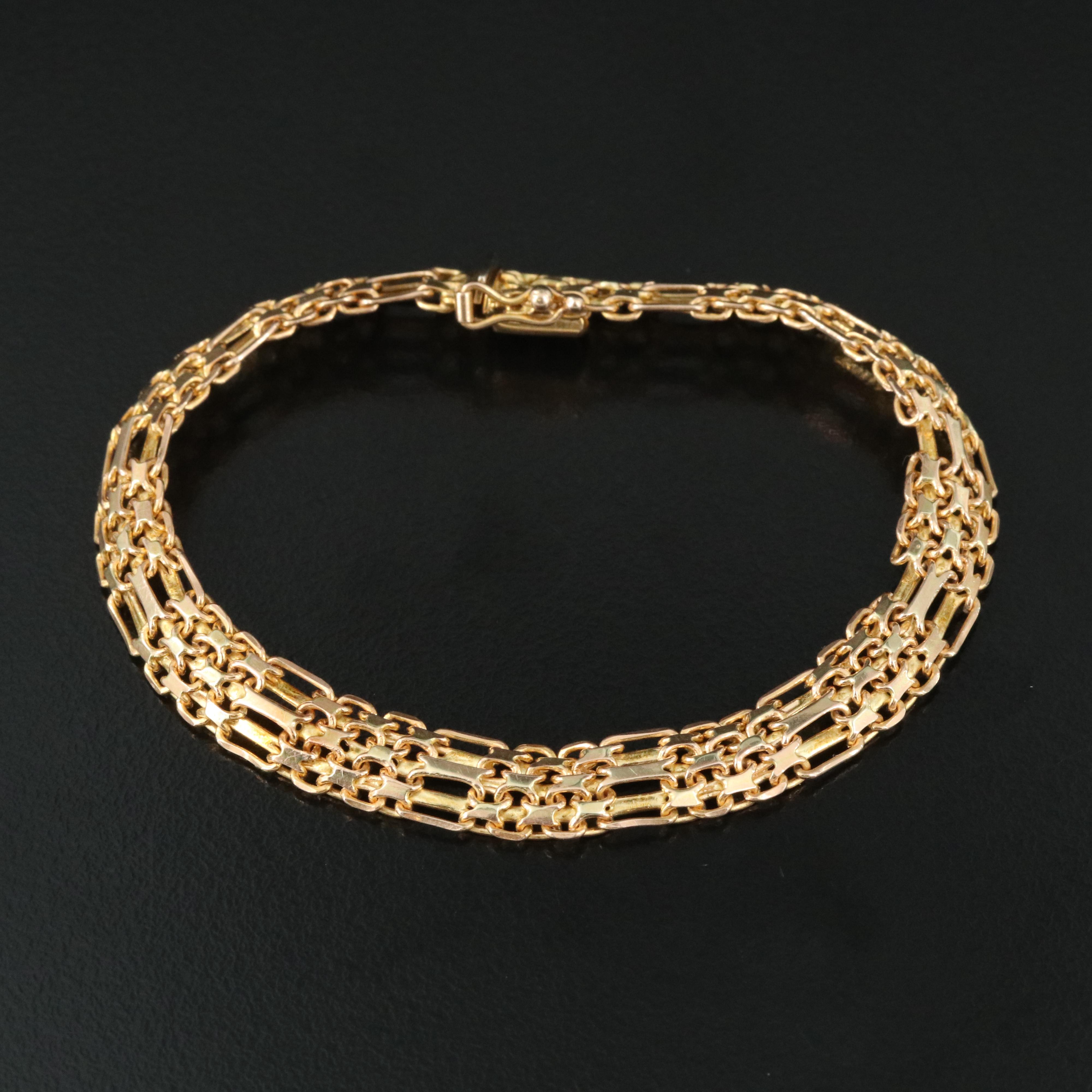 Italian 14K Bismark Chain Bracelet