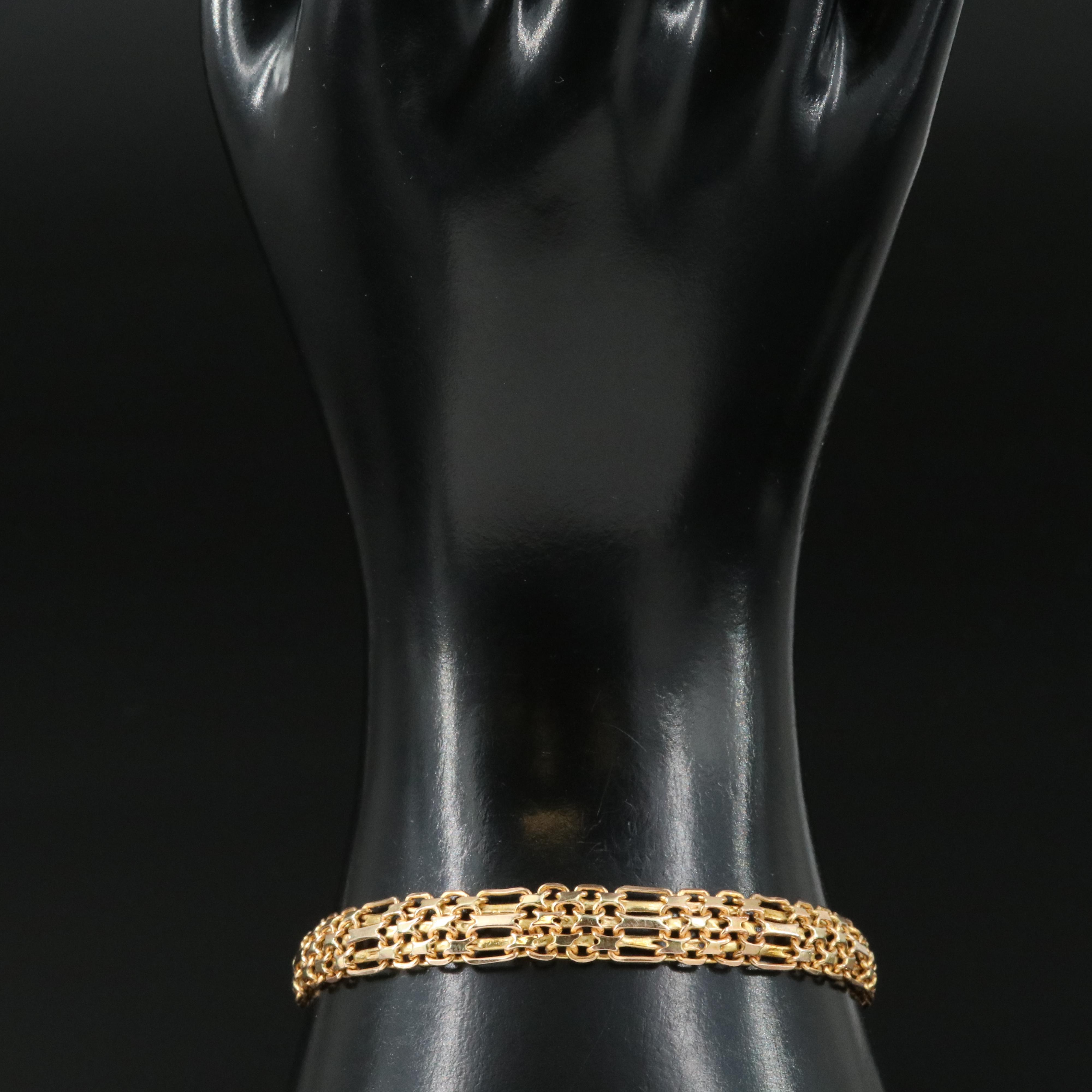 Italian 14K Bismark Chain Bracelet