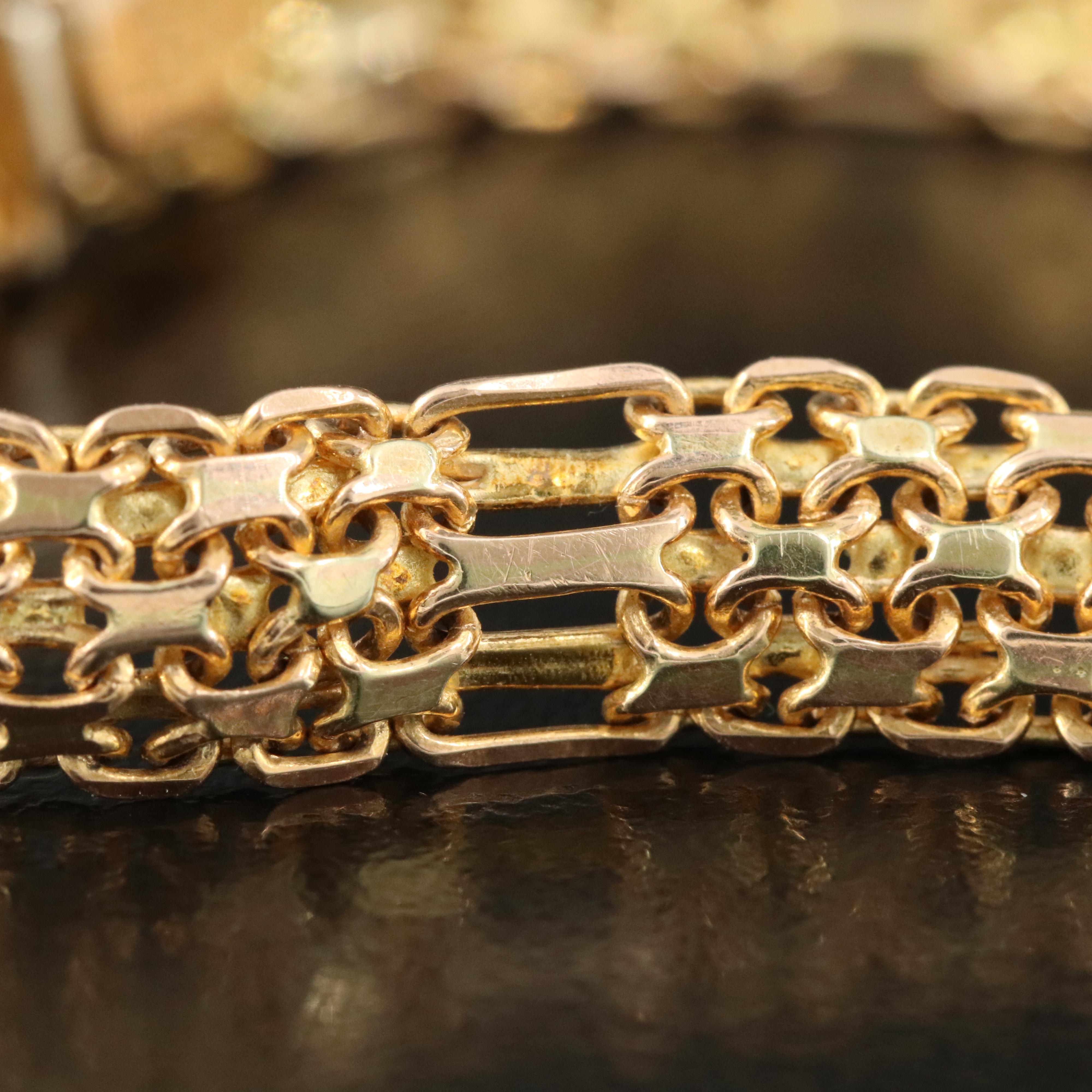 Italian 14K Bismark Chain Bracelet