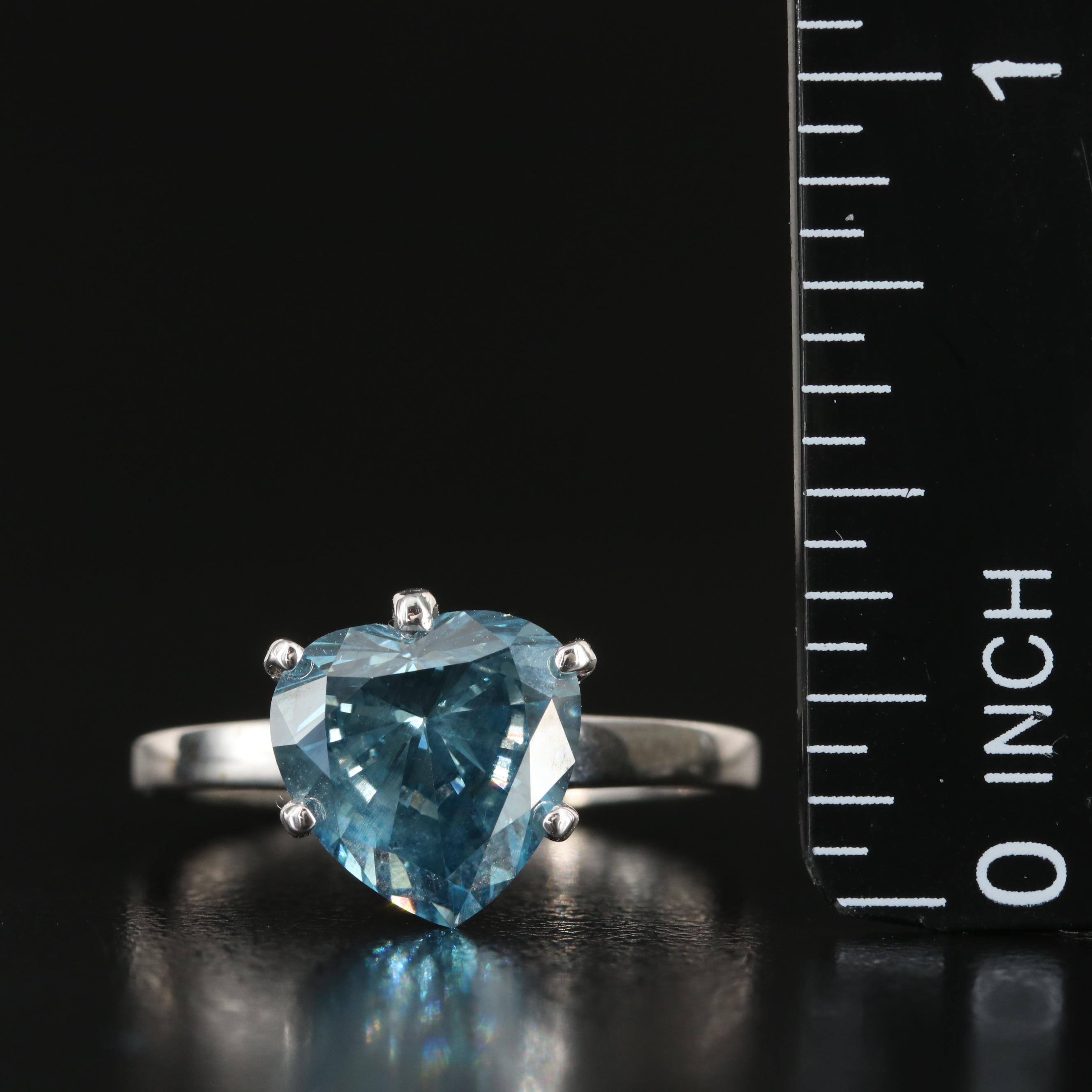 18K 3.01 CT (Origin Undetermined) Fancy Dark Blue Diamond Ring