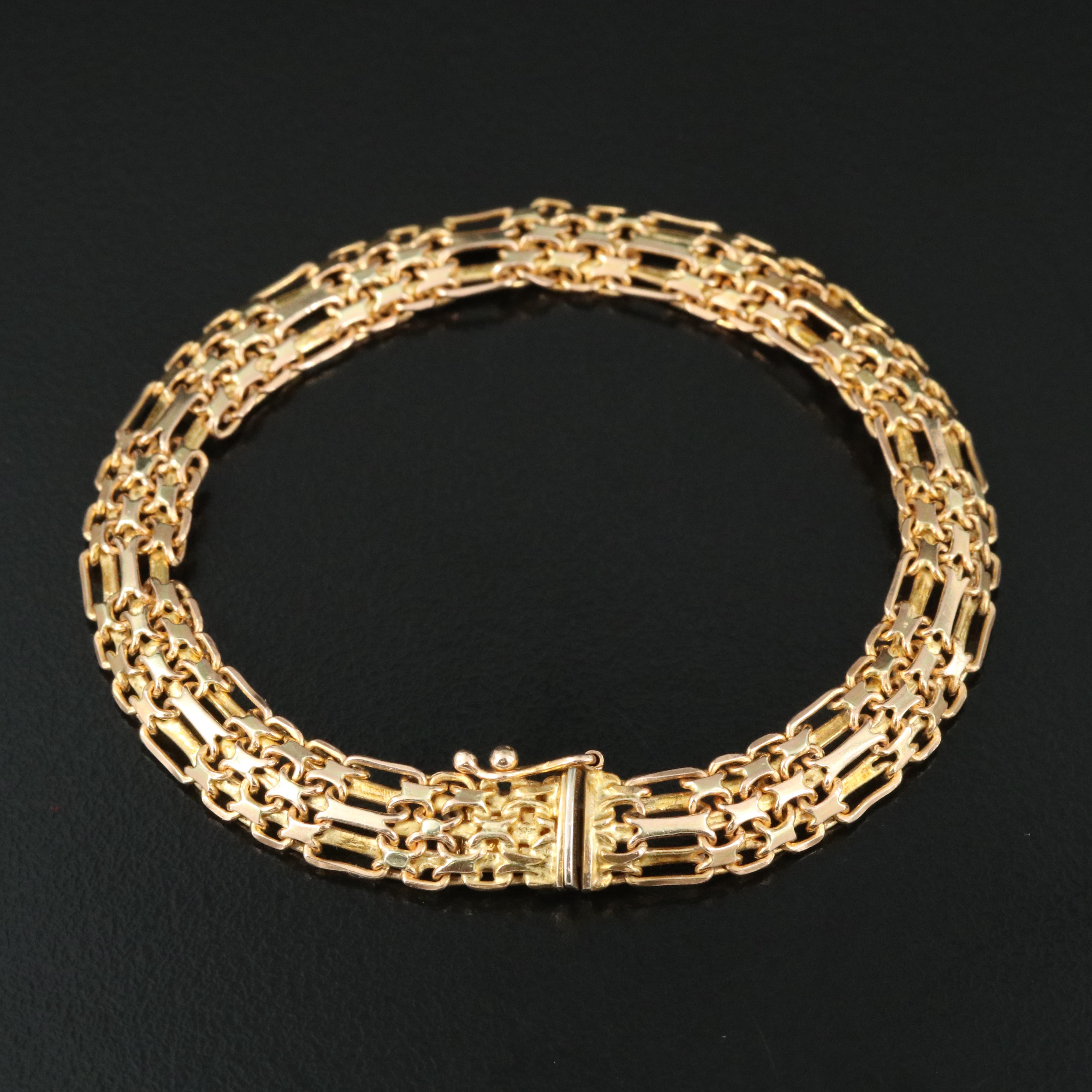 Italian 14K Bismark Chain Bracelet