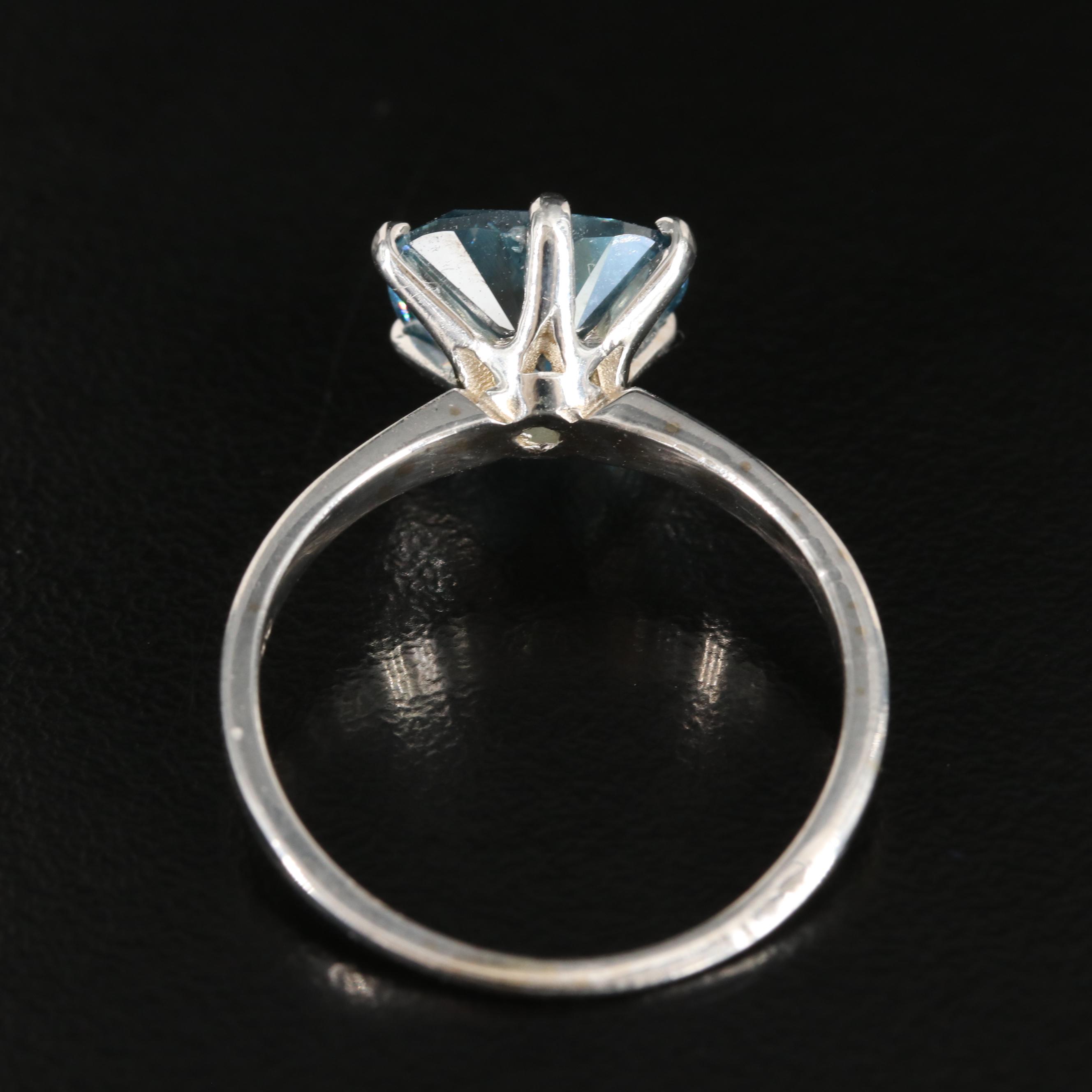 18K 3.01 CT (Origin Undetermined) Fancy Dark Blue Diamond Ring