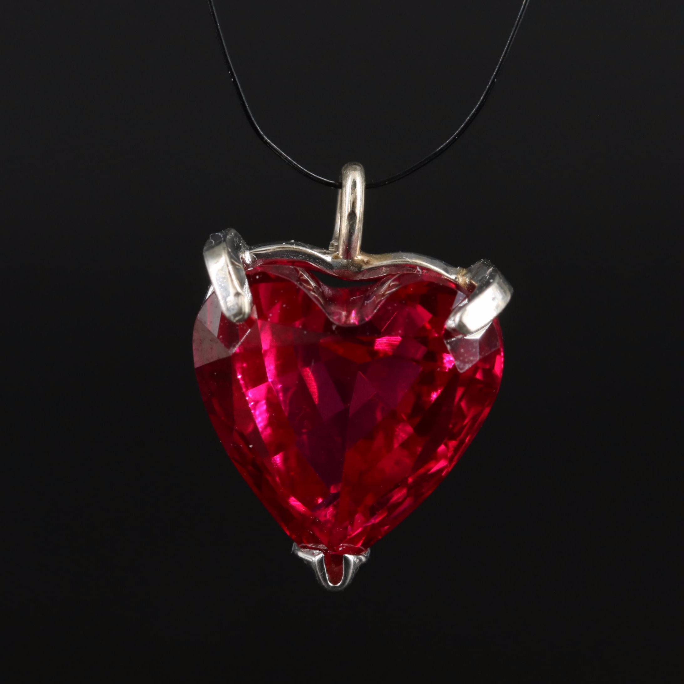 14K Ruby Heart Pendant