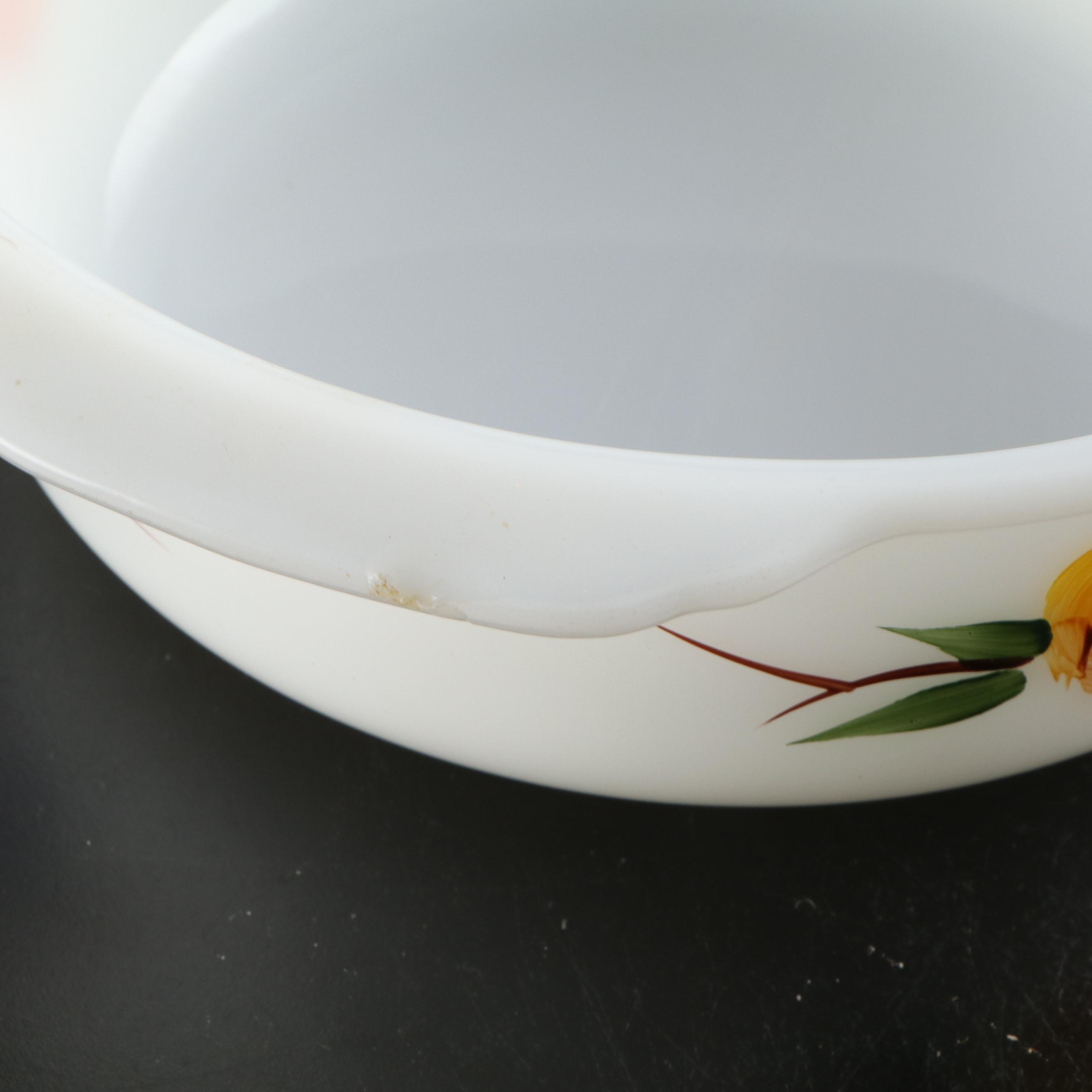 Anchor Hocking "Fruit" Glass Casserole Dish with Pyrex Glass Pie Dishes and More