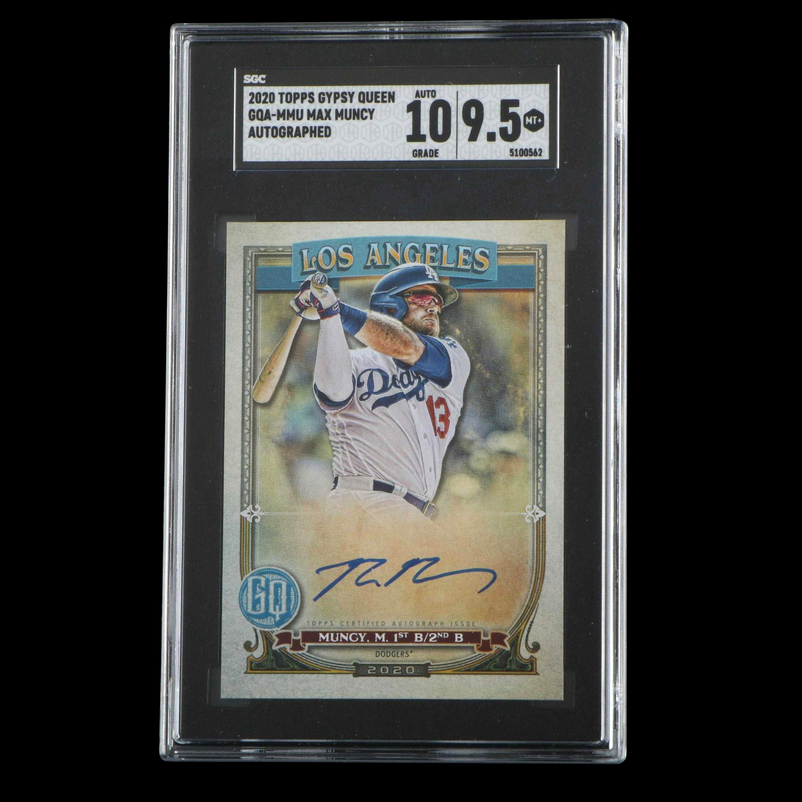 2020 Topps Gypsy Queen Max Muncy Graded SGC 9.5 Autographed Baseball Card