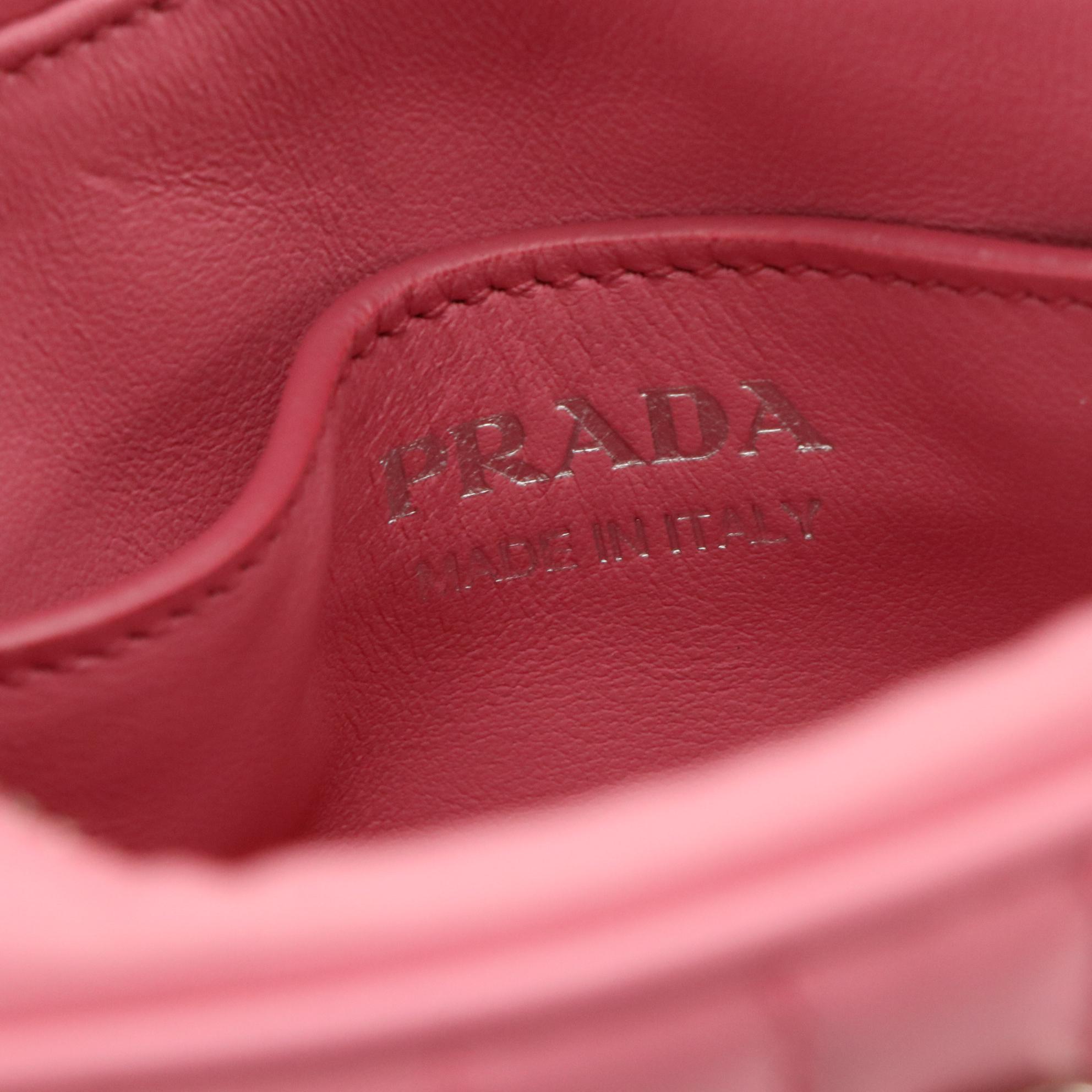 Prada Geranium Pink Diagramme Leather Camera Crossbody Bag