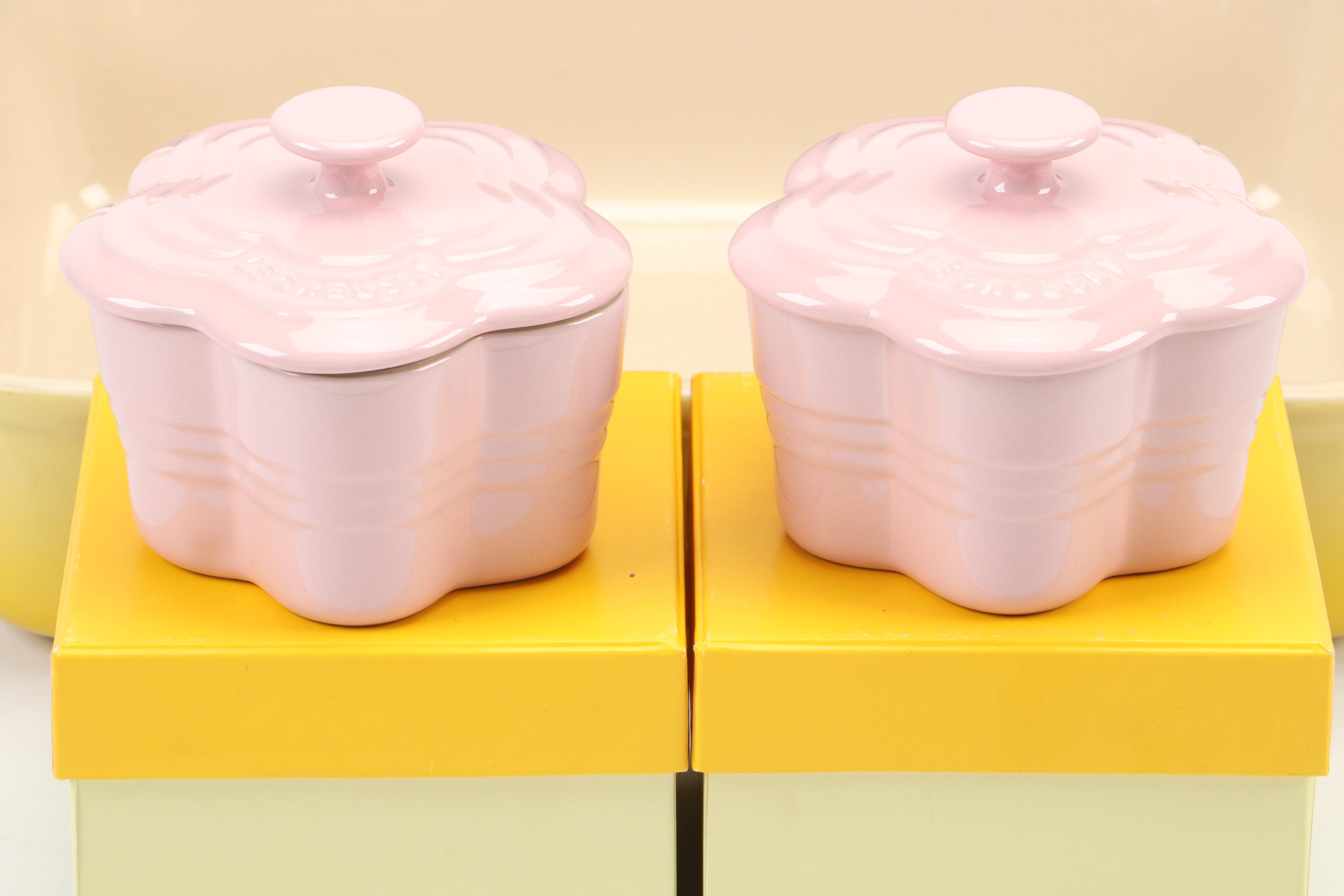 Le Creuset Enameled Cast Iron Griddle with Stoneware Baking Dish and Ramekins